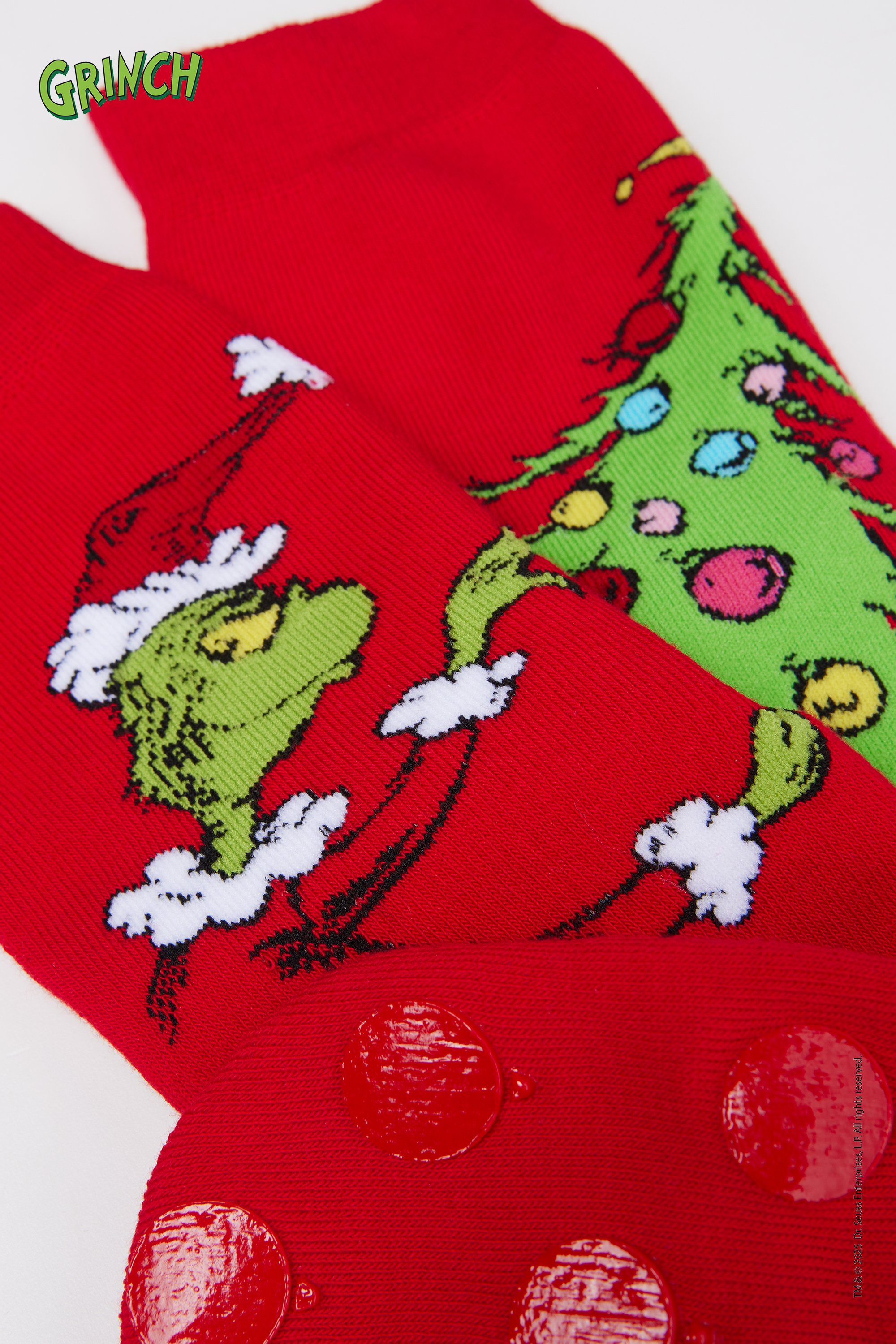 Men's Grinch Print Non-Slip Short Socks