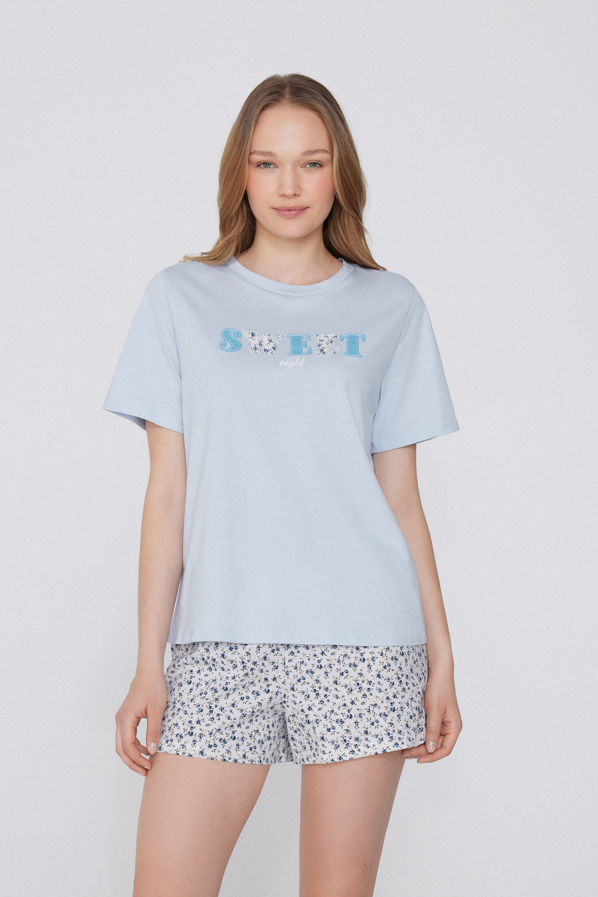 Pyjama Court Coton Empi&egrave;cement