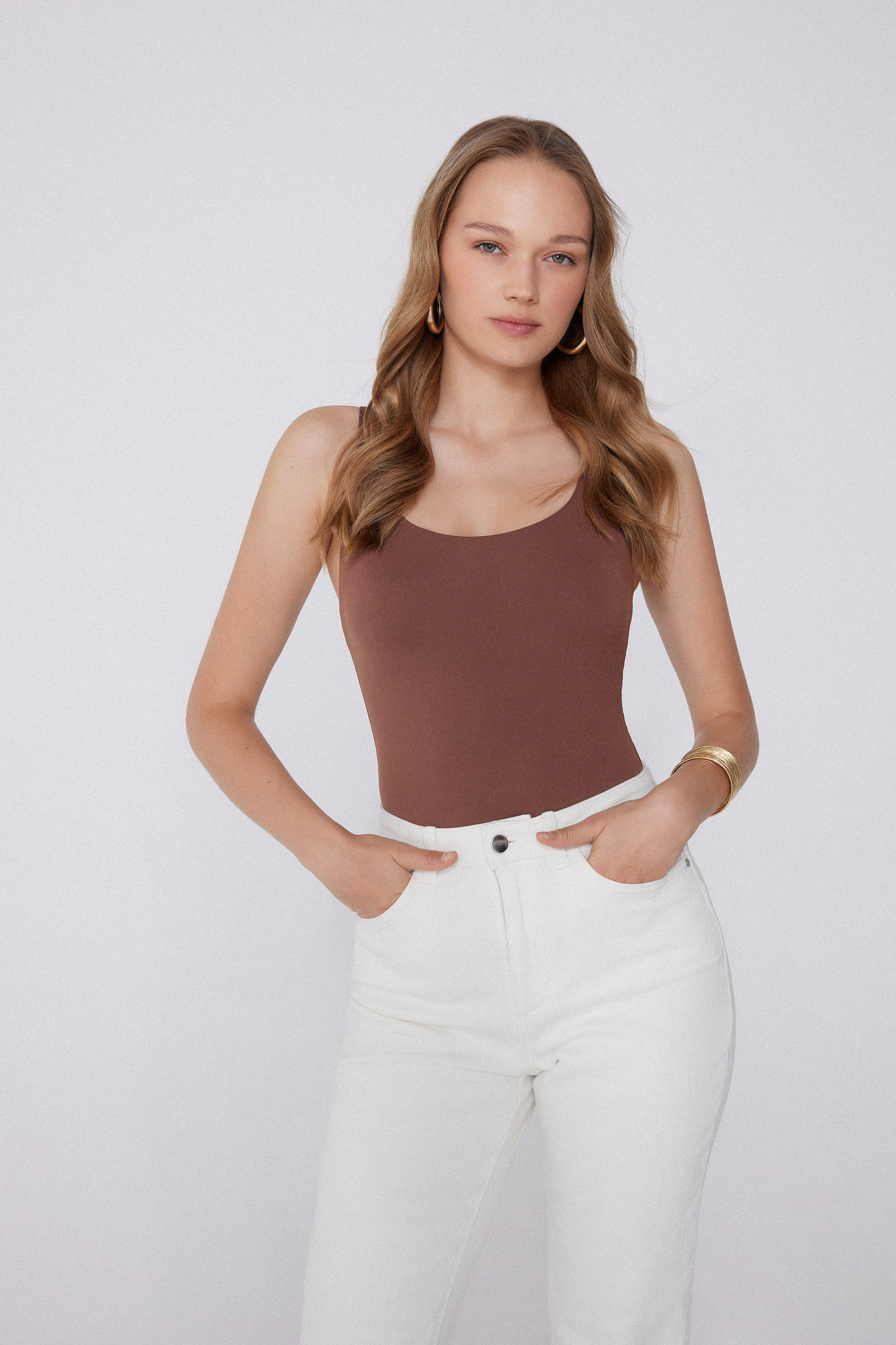 Light Touch Bodysuit with Wide Strap Bra