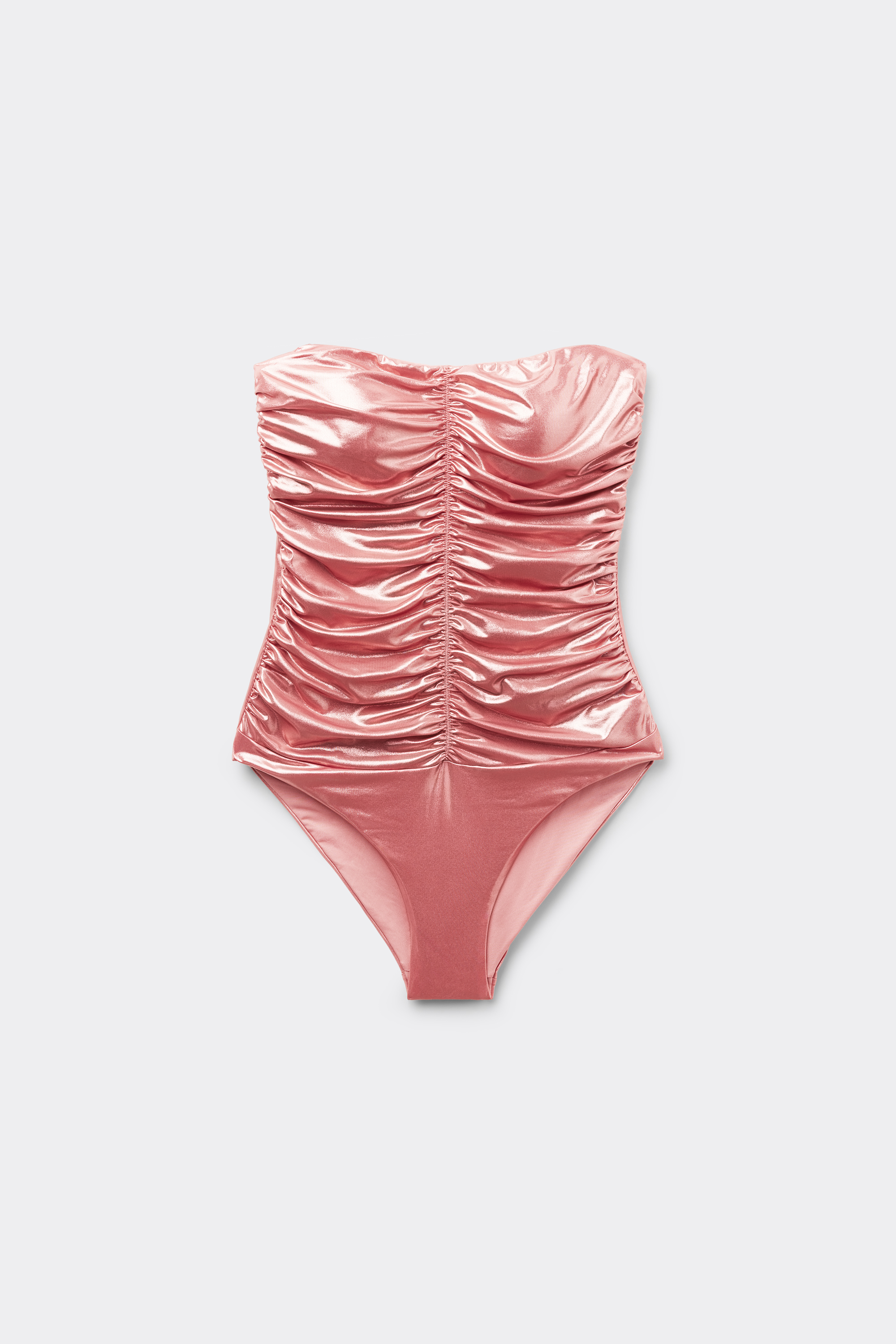 Mermaid Glow One-Piece Bandeau Swimsuit with Gathering