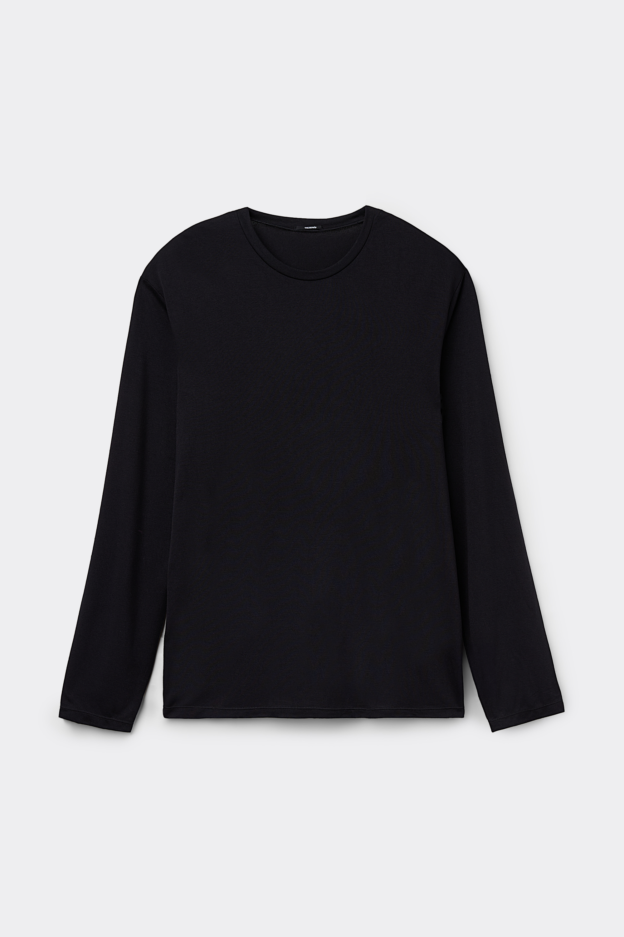 Long-Sleeved Crew-Neck Viscose Top