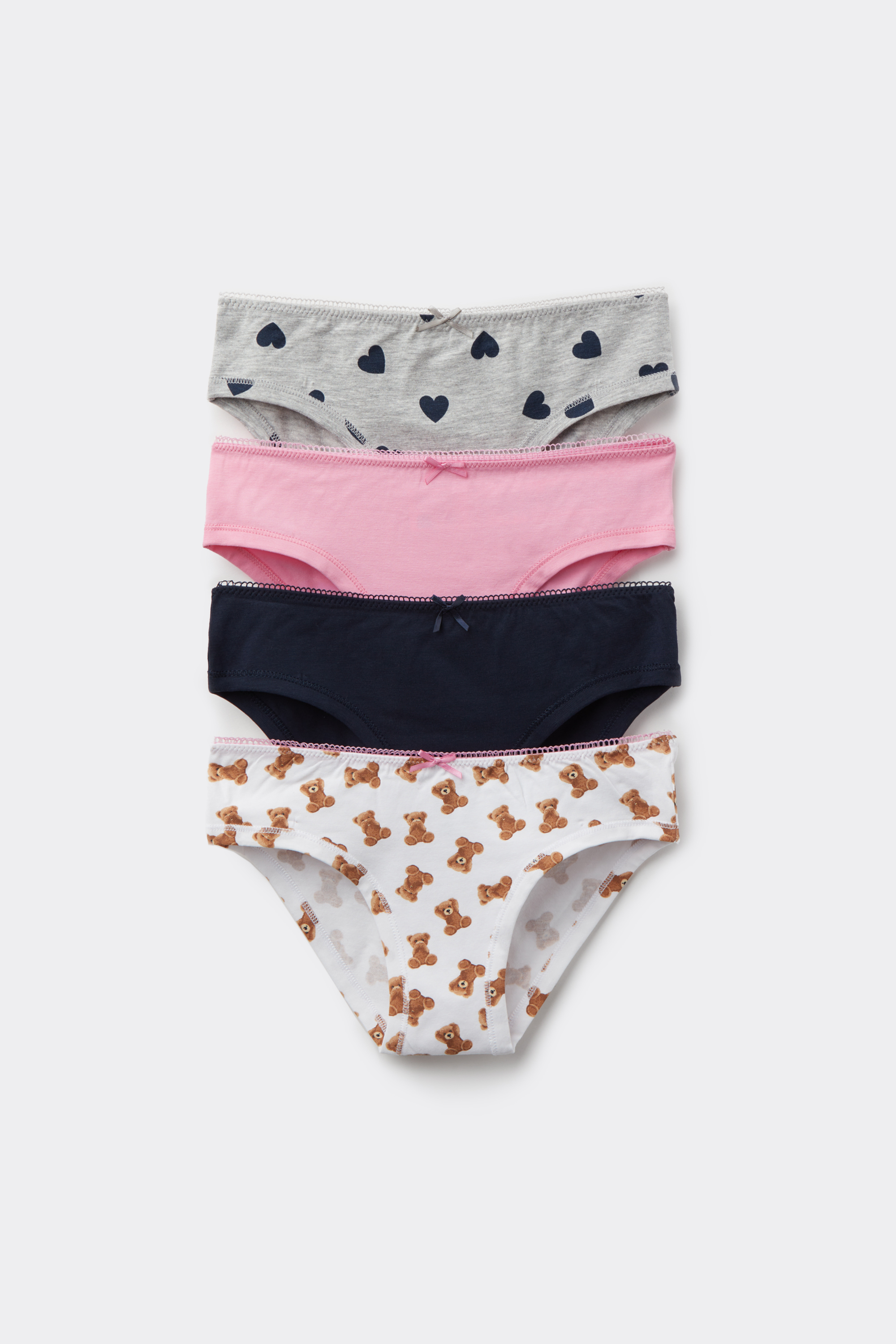 4 Paia Slip Bimba in Cotone Stampato