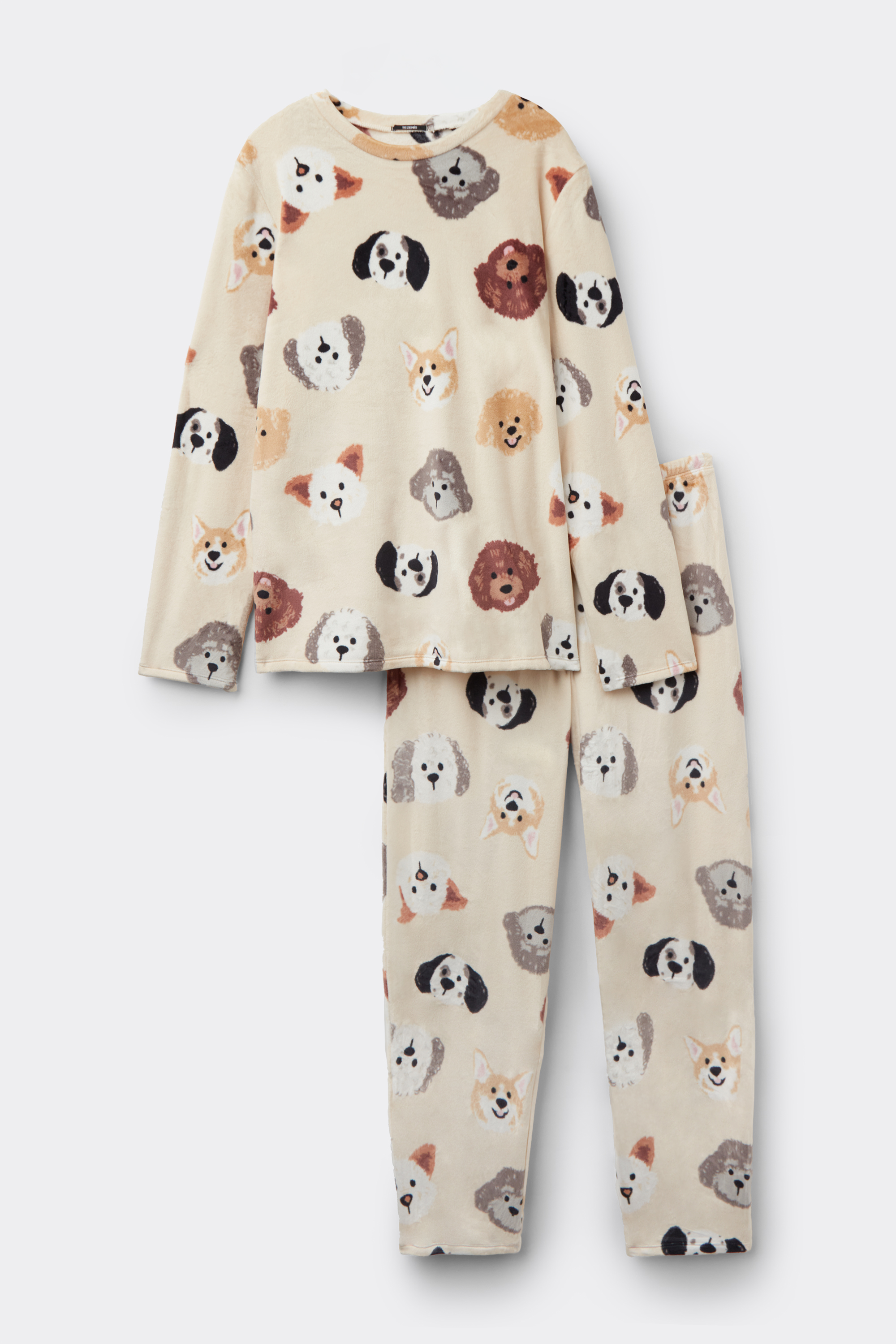 Dog Print Long Microfleece Pyjamas
