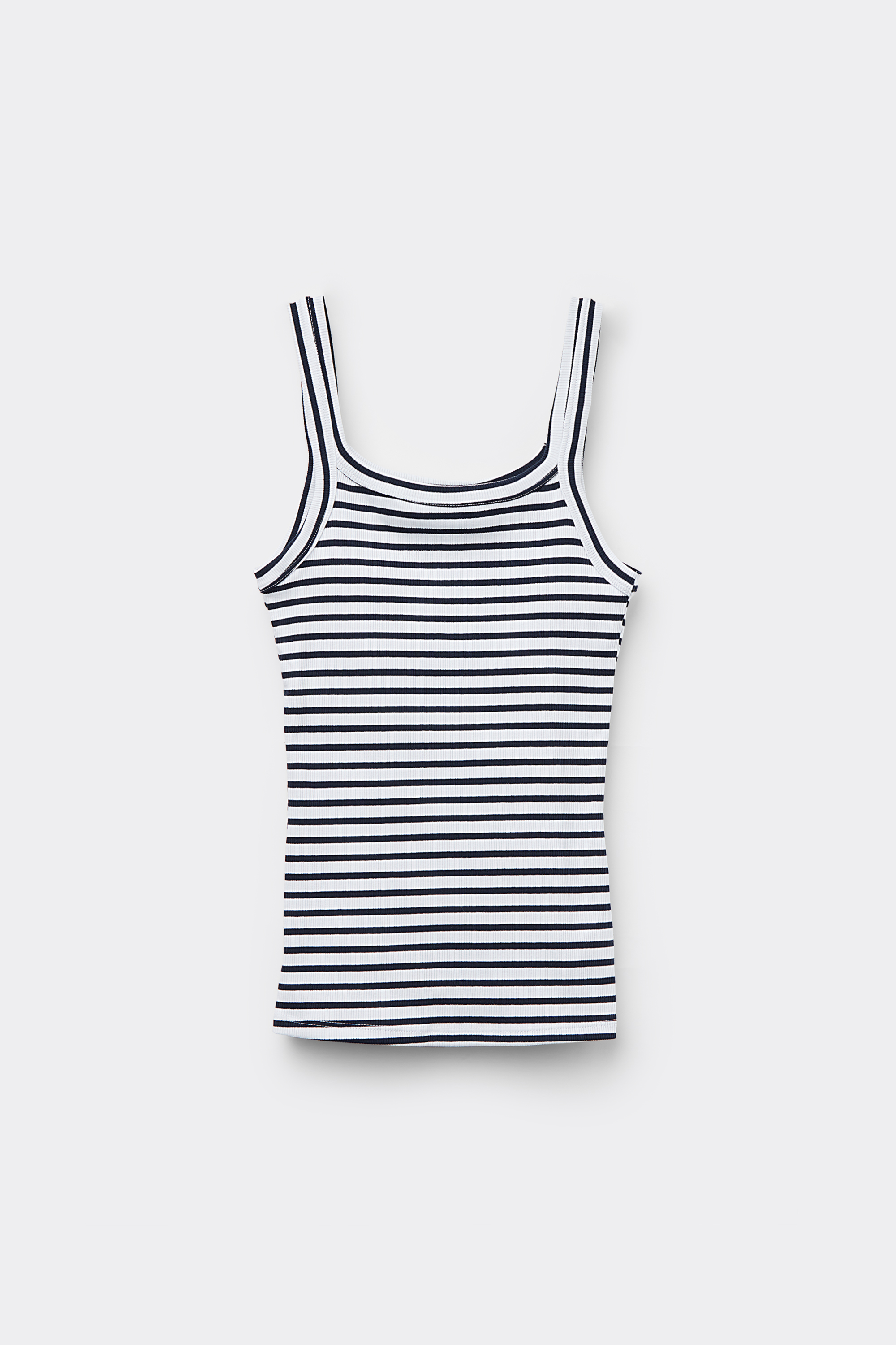 Square Neck Ribbed Cotton Camisole