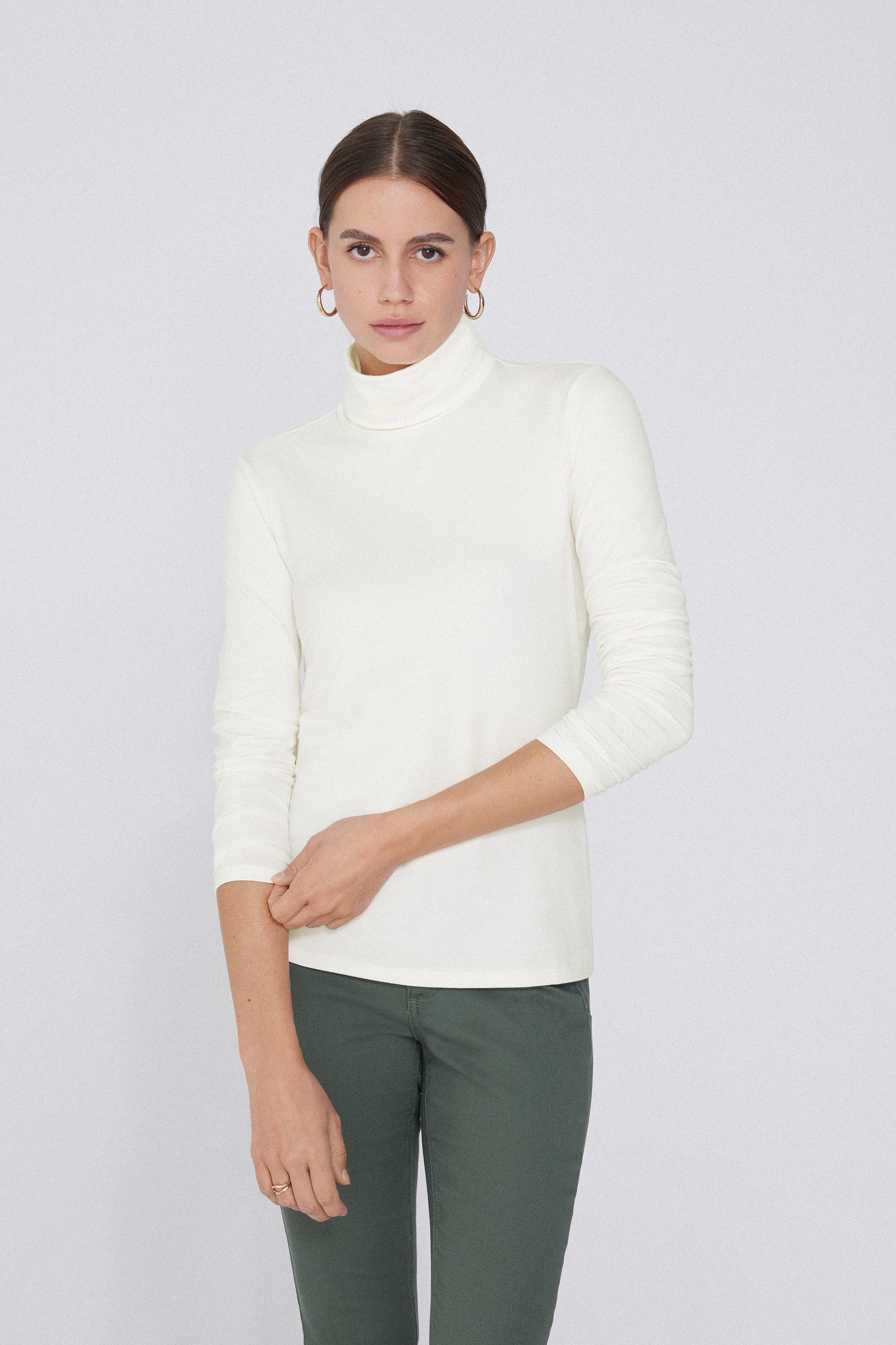 Thermal Modal and Cotton Turtleneck Top