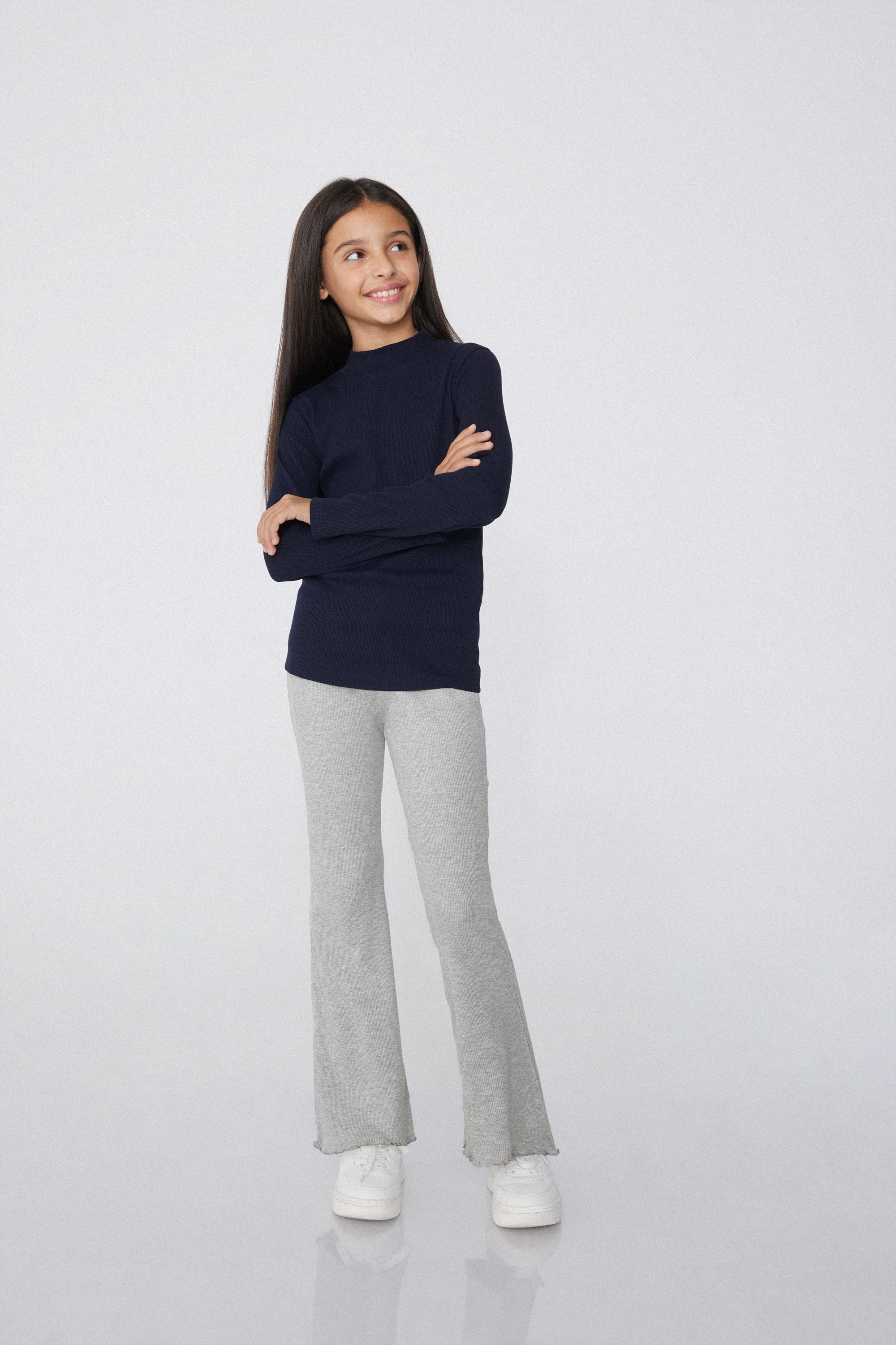 Legging Fille &Eacute;vas&eacute; &agrave; Bords-C&ocirc;tes