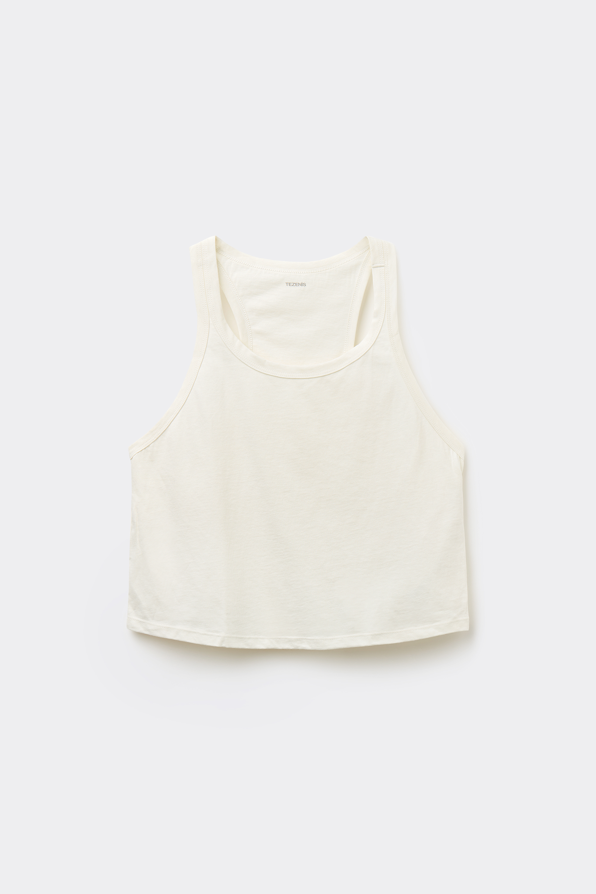 Short Cotton Vest Top with Wide Shoulder Straps