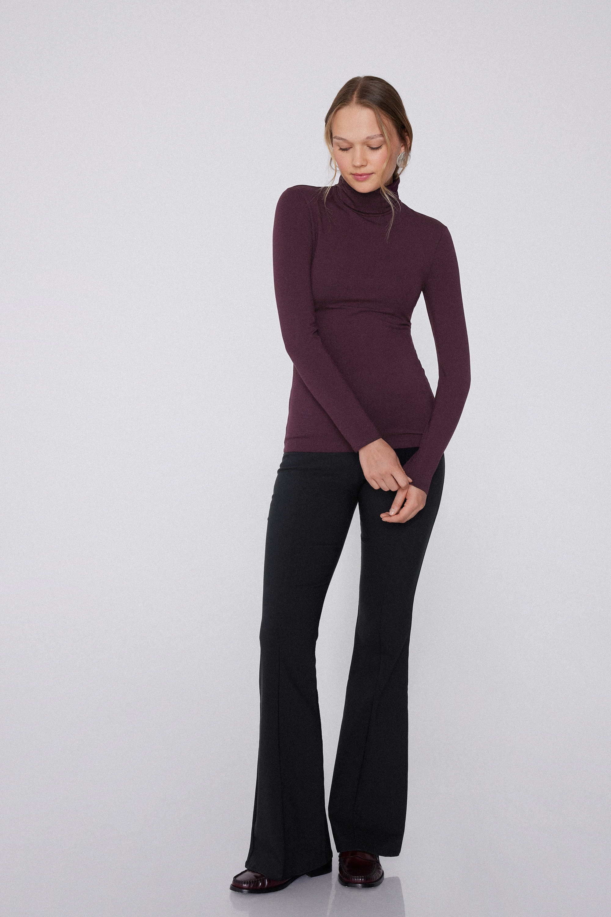 Bluză Guler &Icirc;nalt Bumbac și Modal Termic