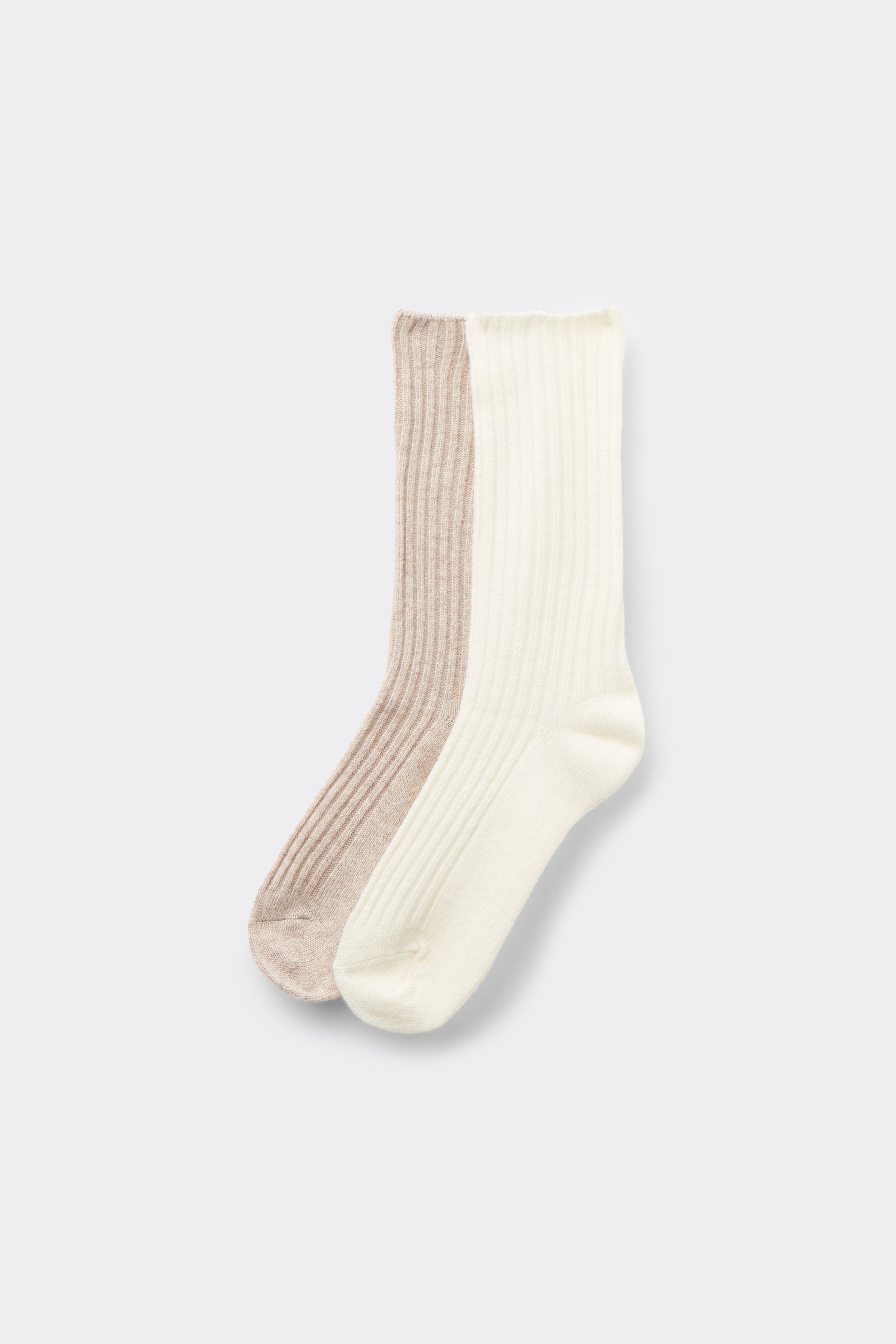 2&nbsp;Paires Chaussettes &Eacute;paisses C&ocirc;tel&eacute;es 3/4 Femme