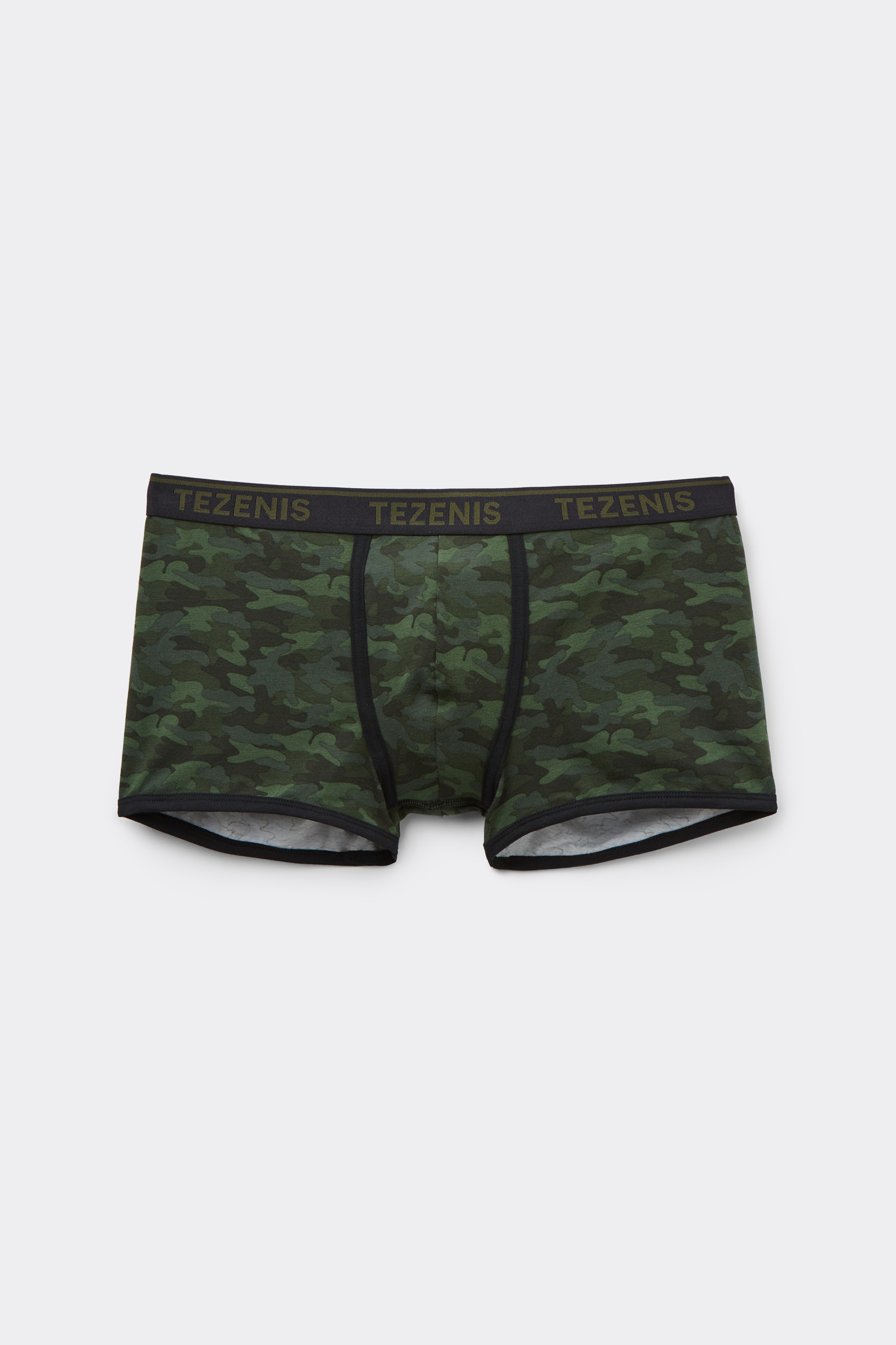 Boxershorts aus bedruckter Baumwolle mit kontrastfarbenen Kanten und Logo