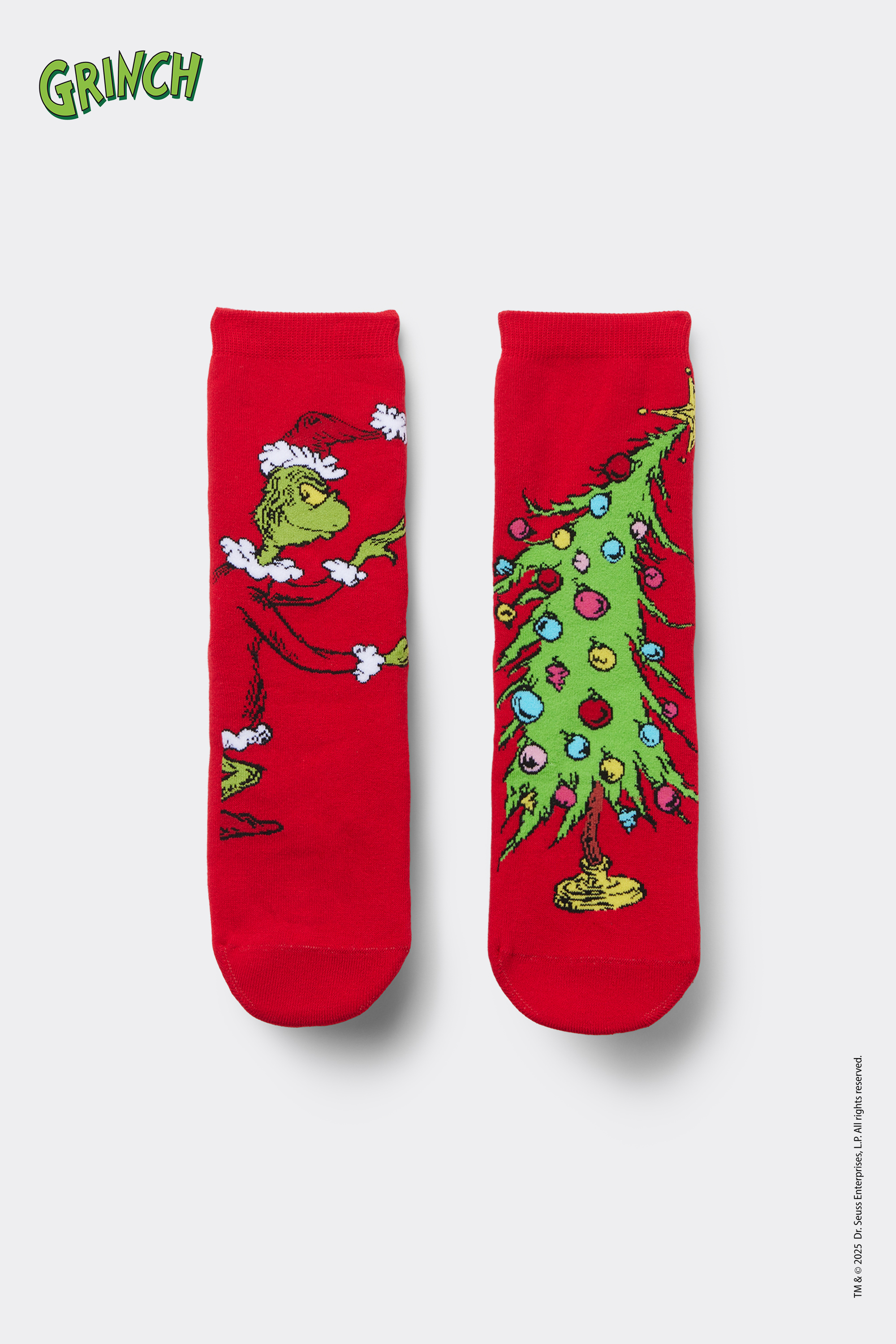 Women's Grinch Print Non-Slip Short Socks