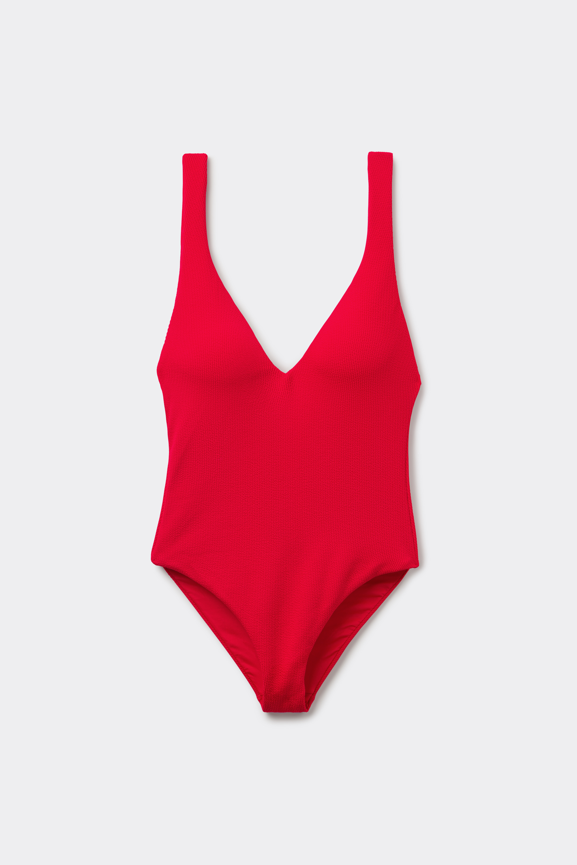 Classic Recycled Ribbed and Padded One-Piece Triangle Swimsuit