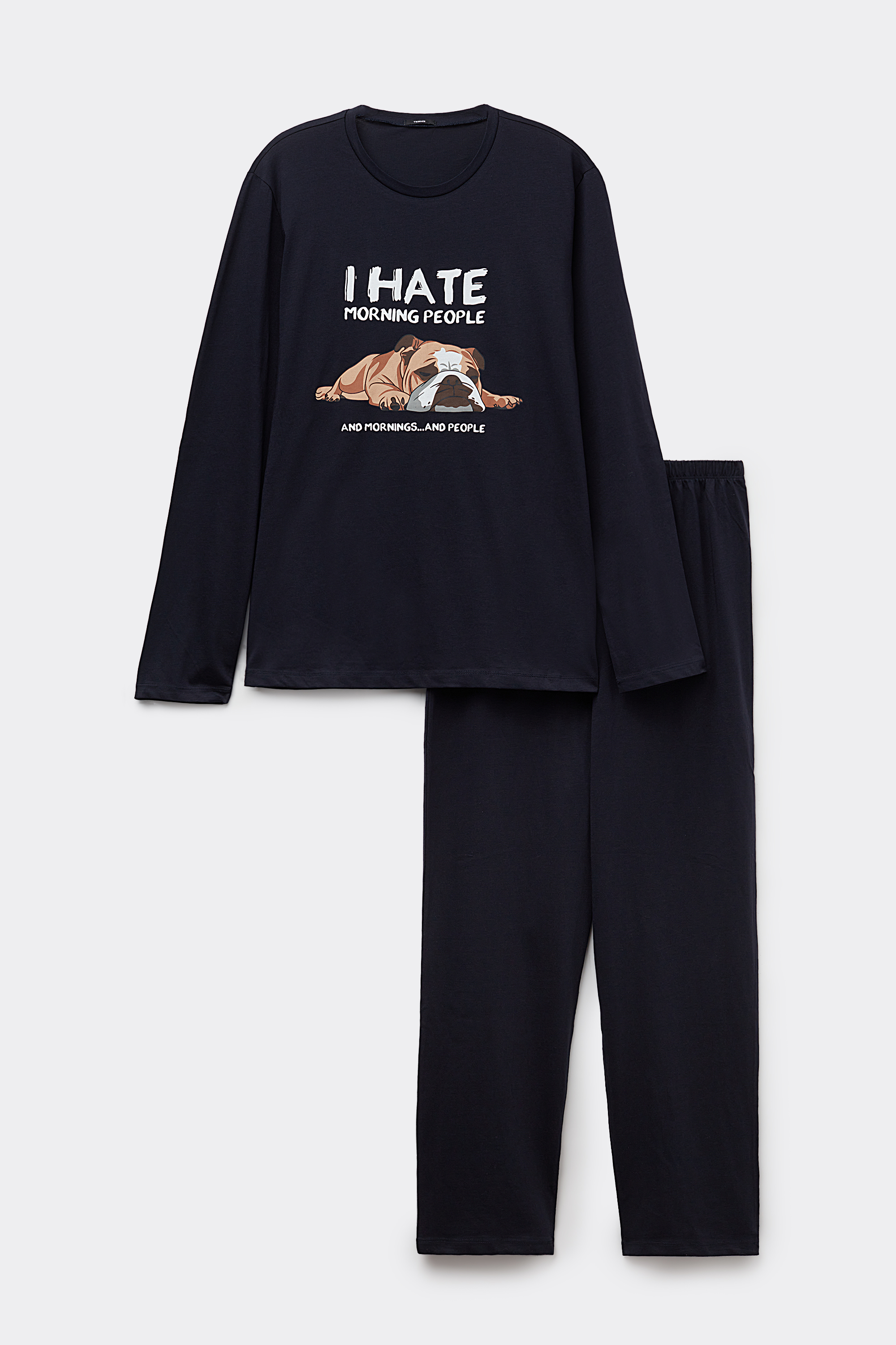 Pigiama Lungo Cotone Stampa "Morning People"