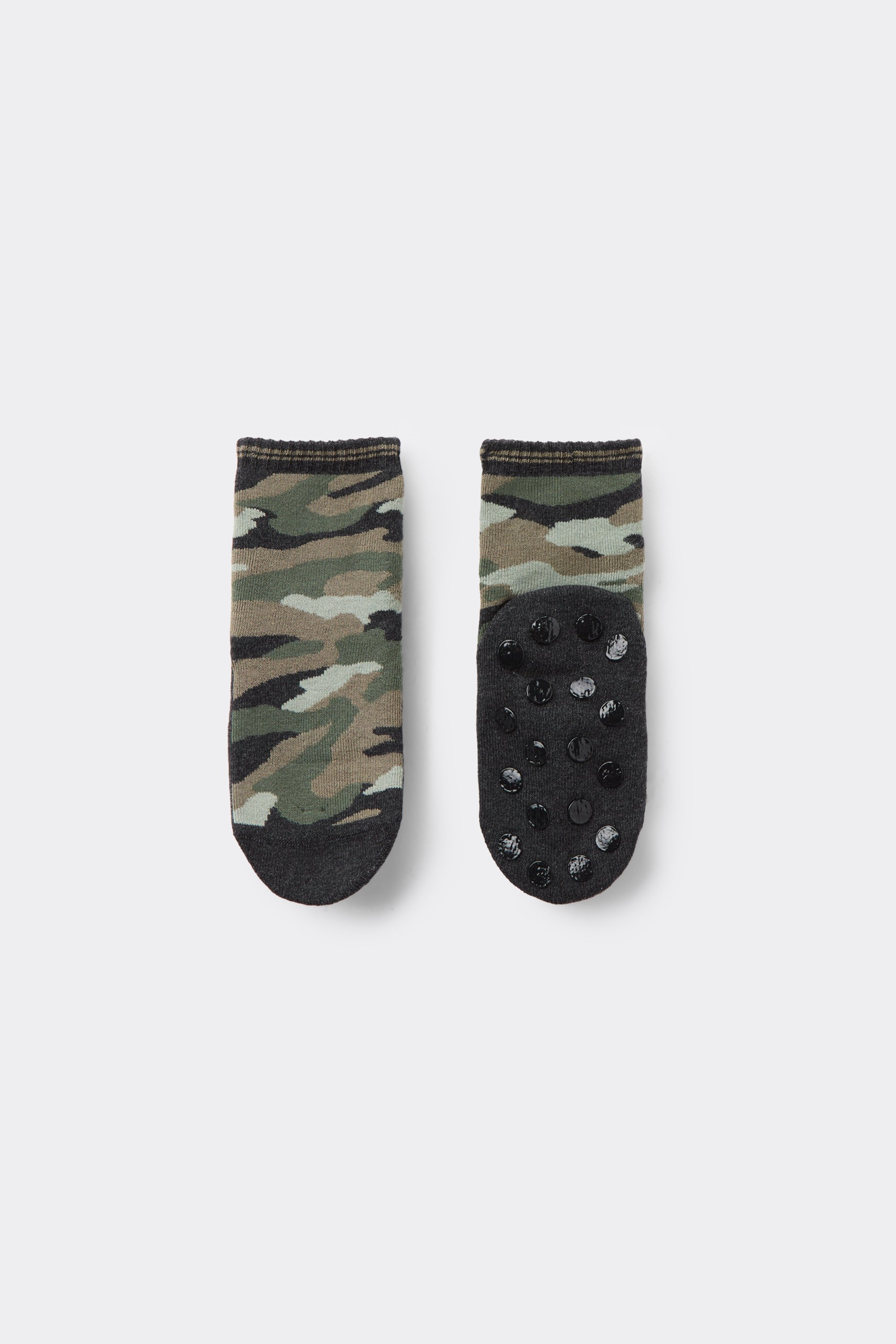 Boys' Short Non-Slip Patterned Socks