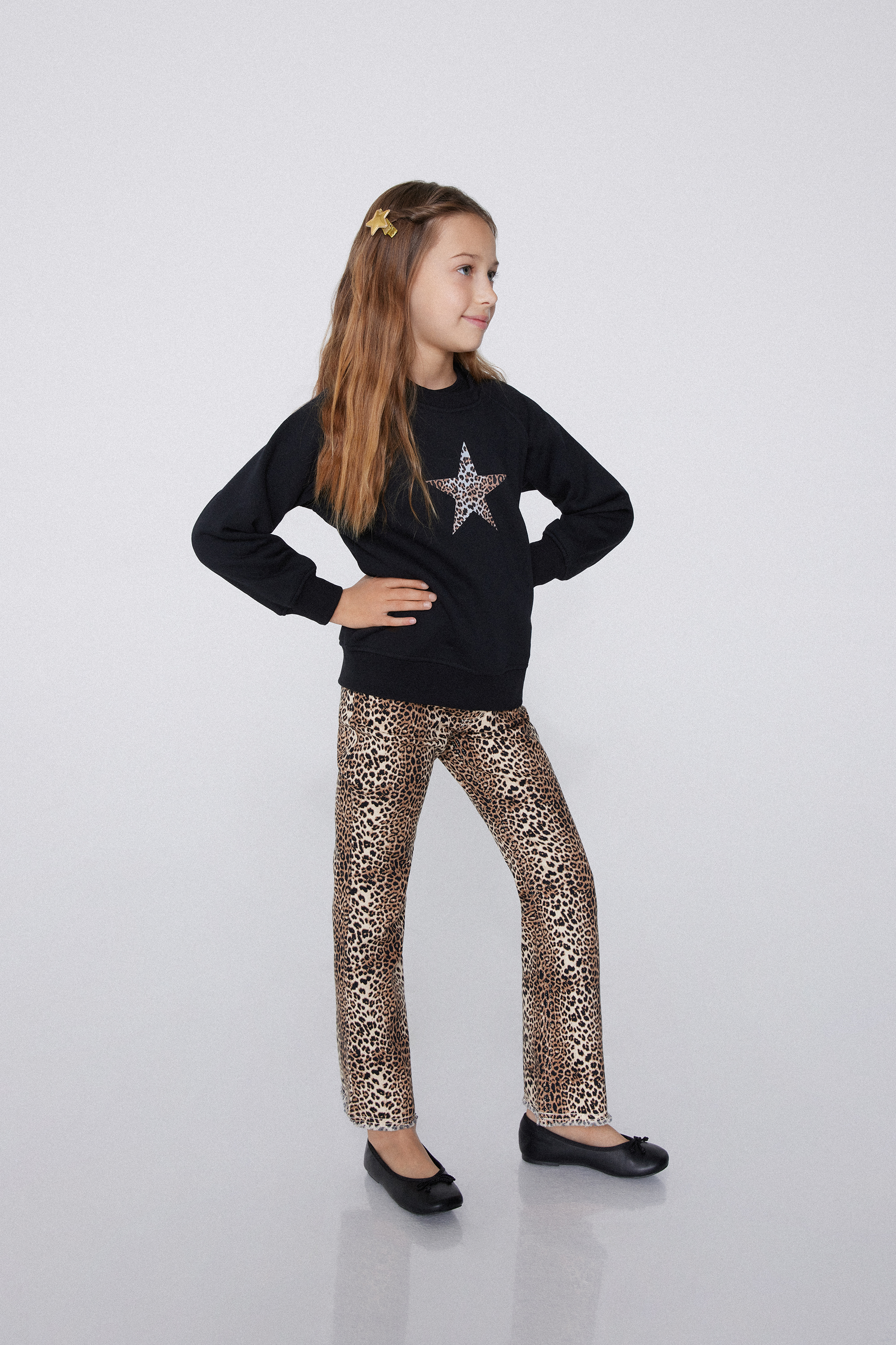 Flared Jeans with Zip and Button