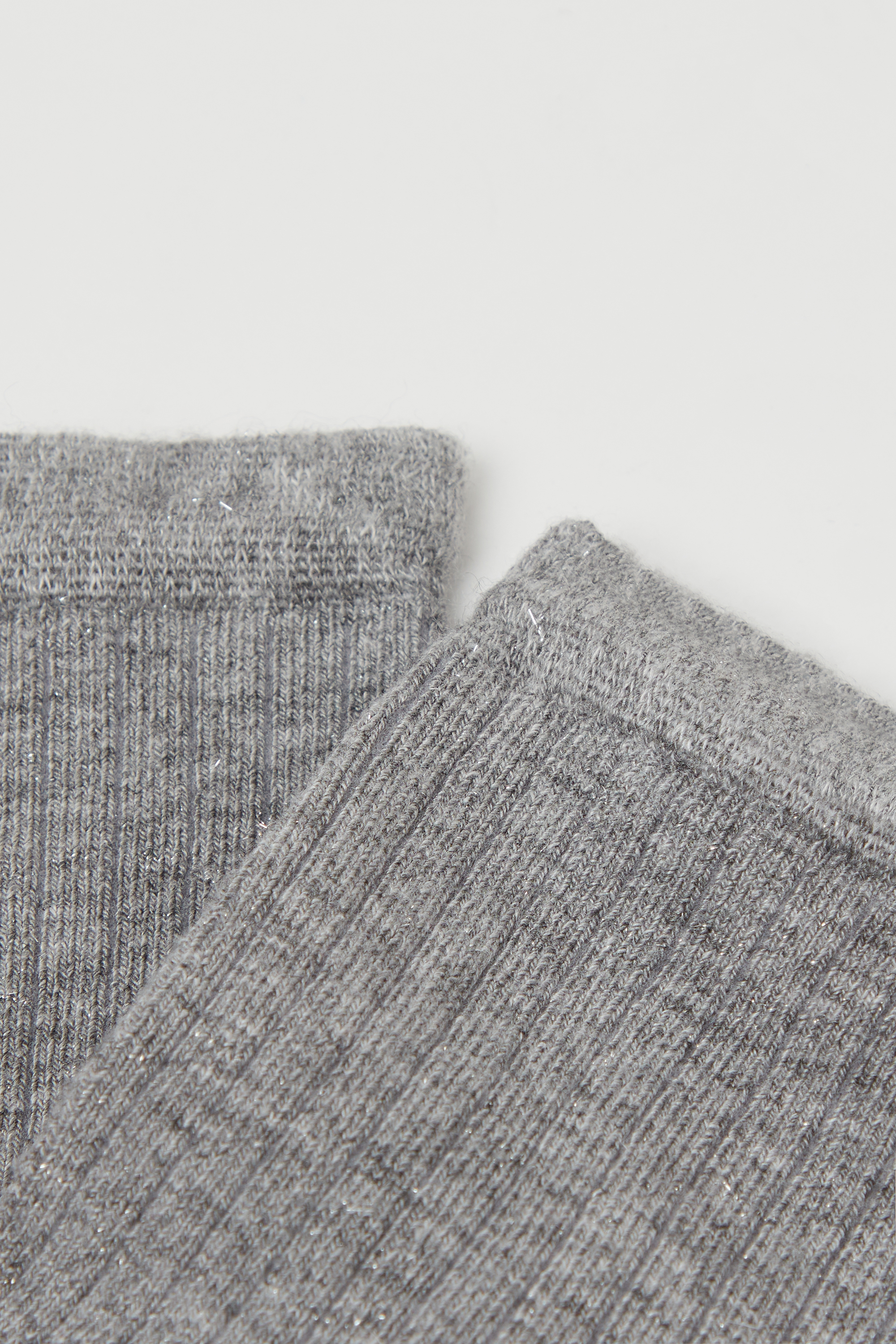 Girls&rsquo; Short Glitter Ribbed Viscose Socks