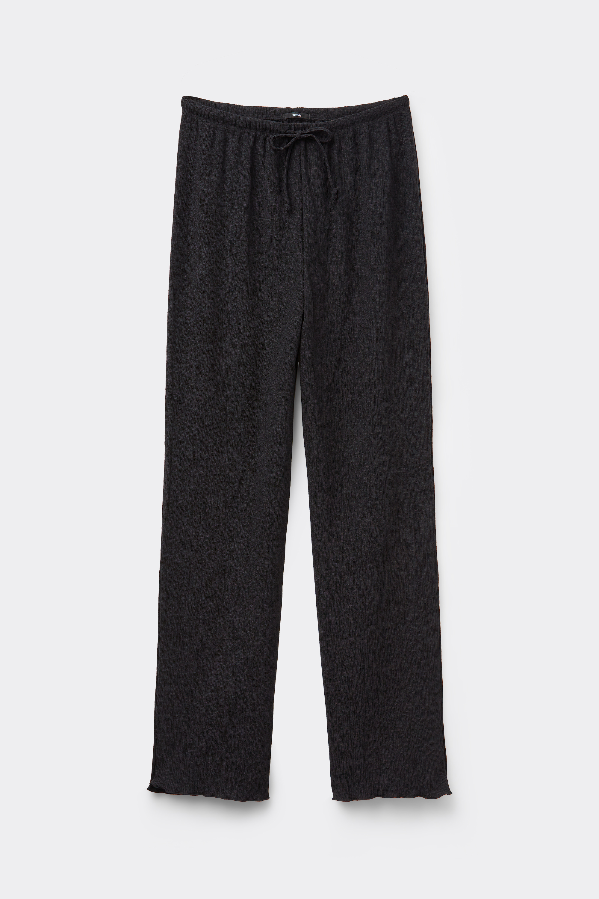 Krepowe Spodnie Palazzo z Troczkiem