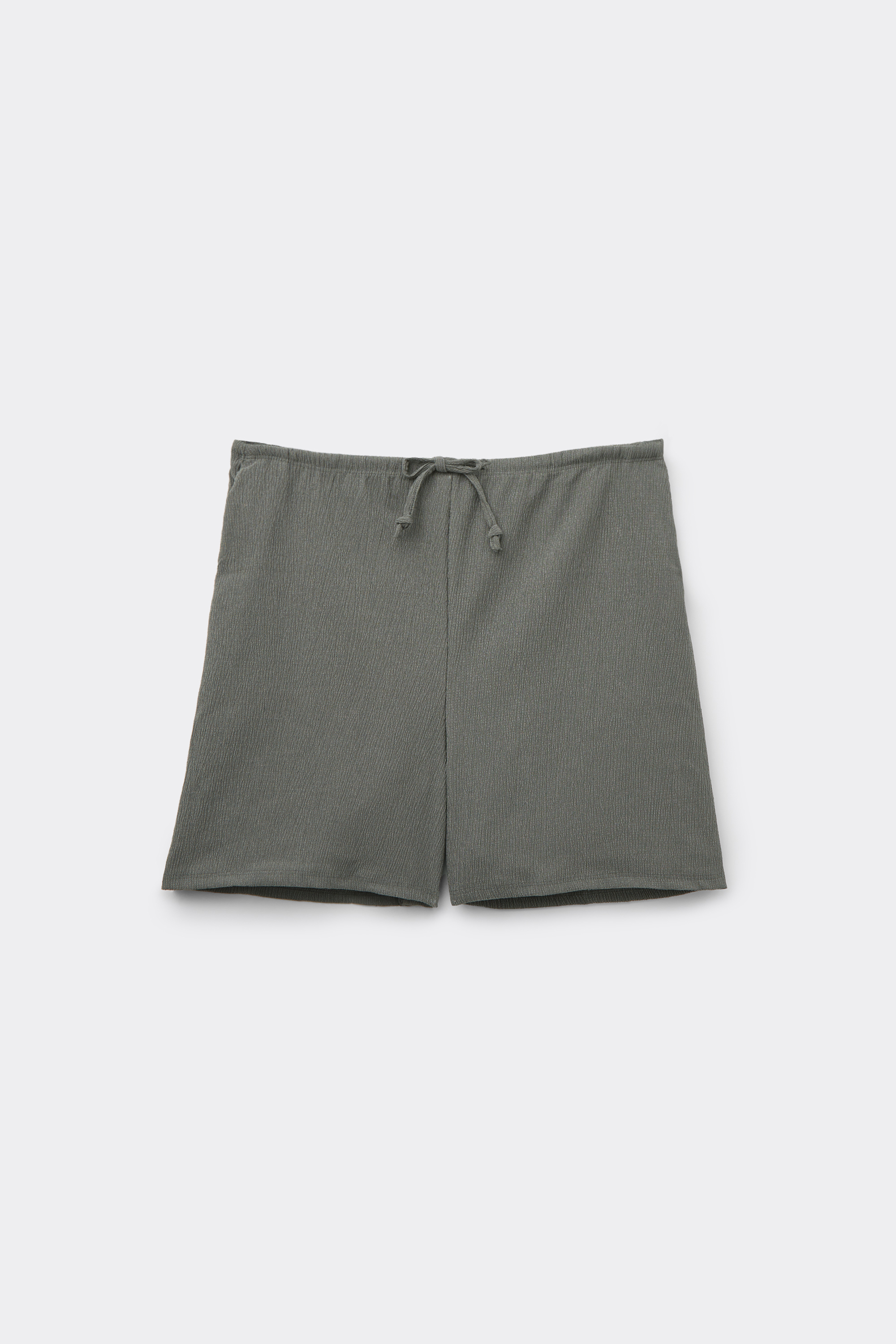 Crepe-Effect Shorts with Drawstring
