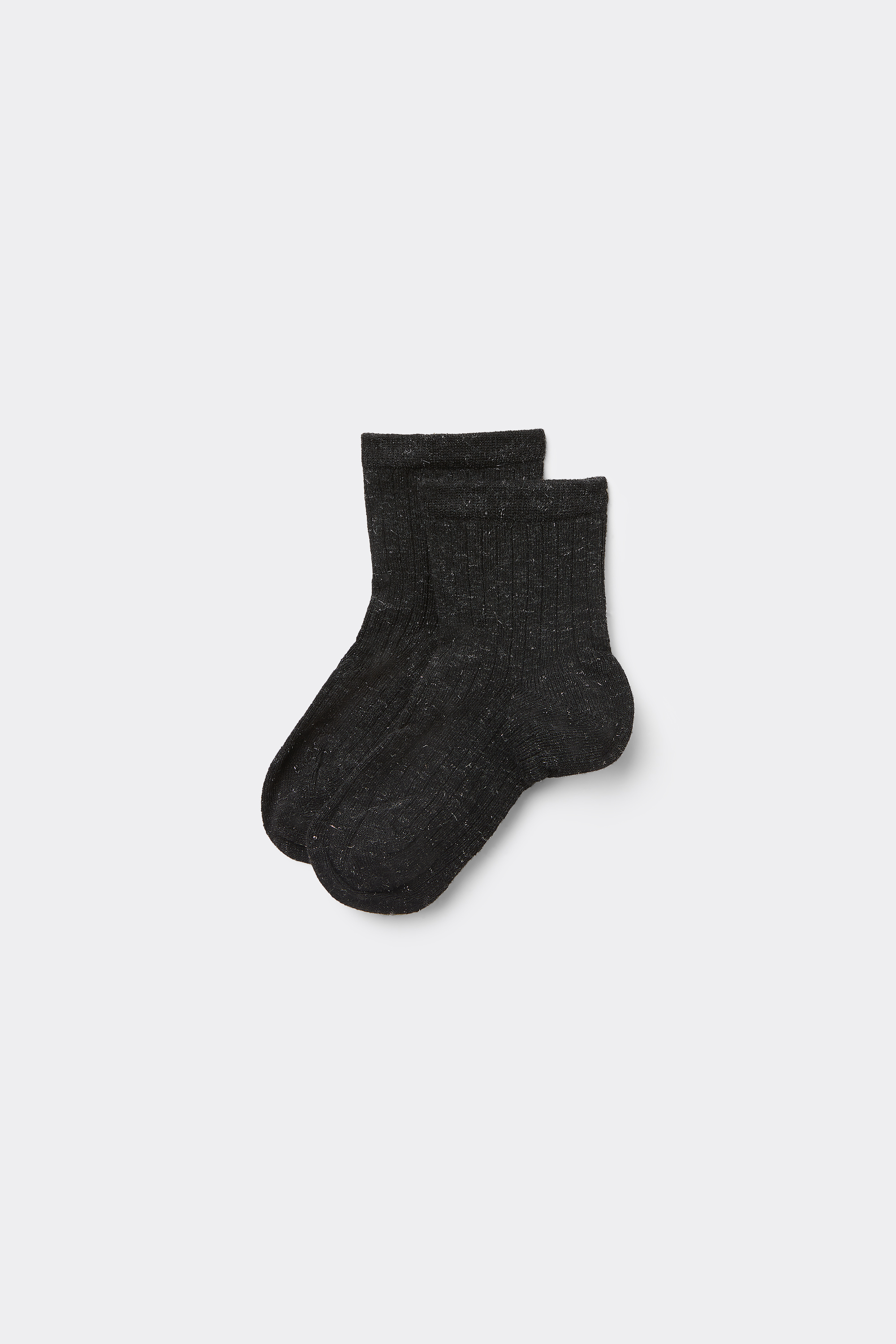 Girls&rsquo; Short Glitter Ribbed Viscose Socks