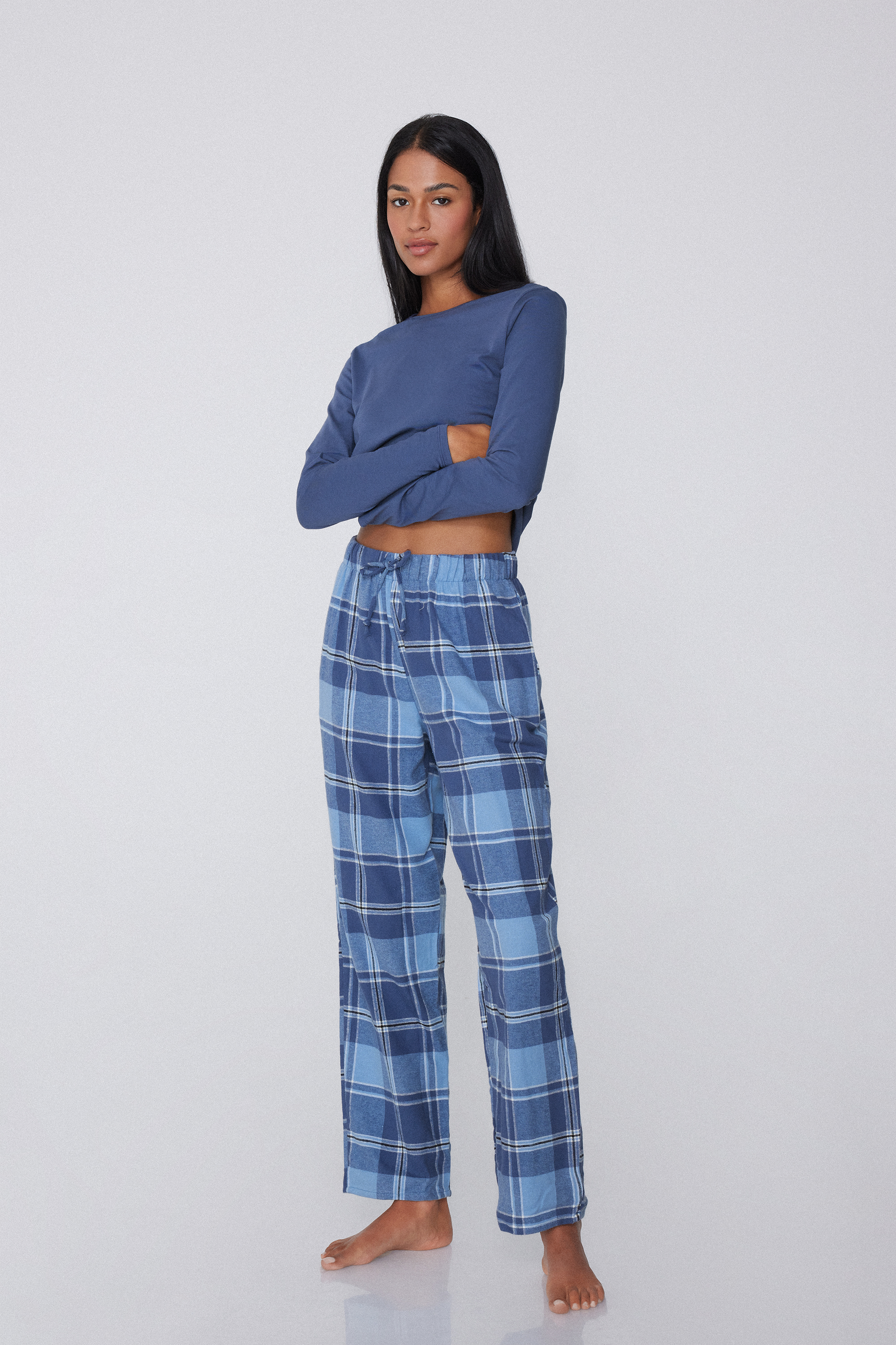 Printed Flannel Trousers