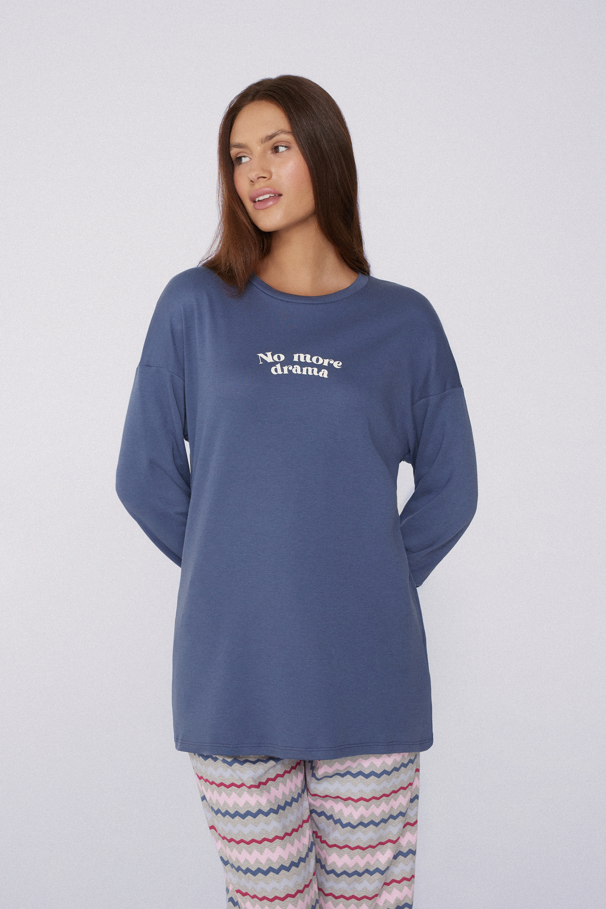 Long-Sleeved Oversized Cotton Top