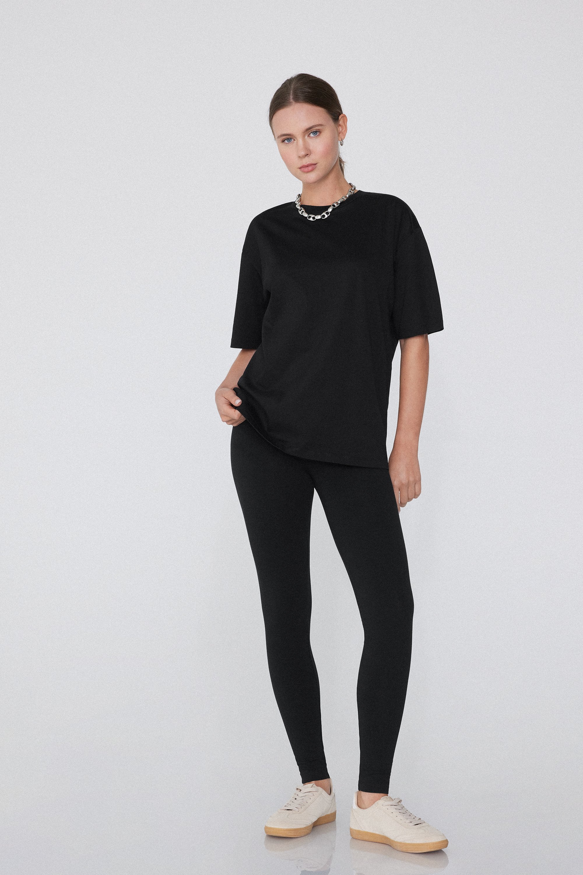 Basic-Leggings mit Baumwolle