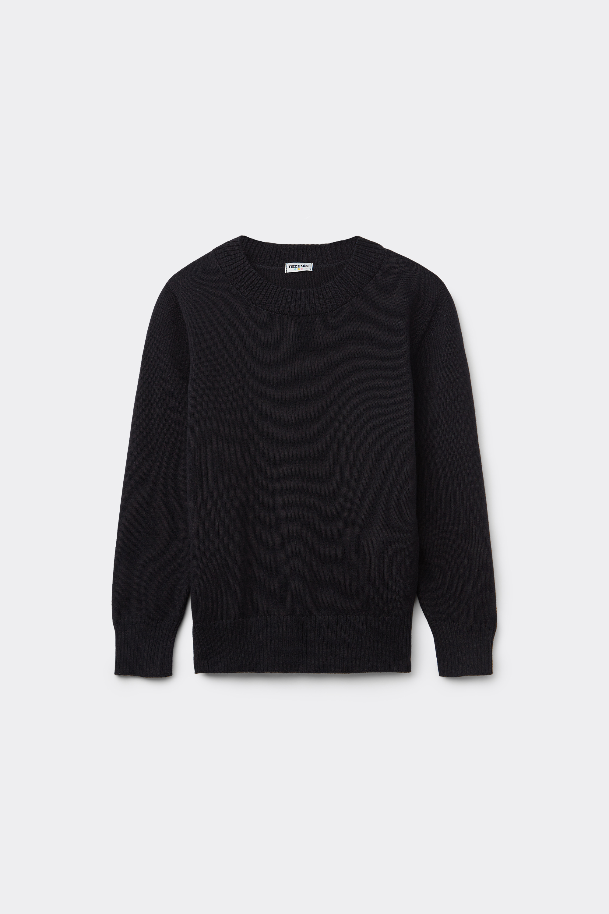 Girls&rsquo; Fully Fashioned Cotton Sweater with Round Neck and Long Sleeves