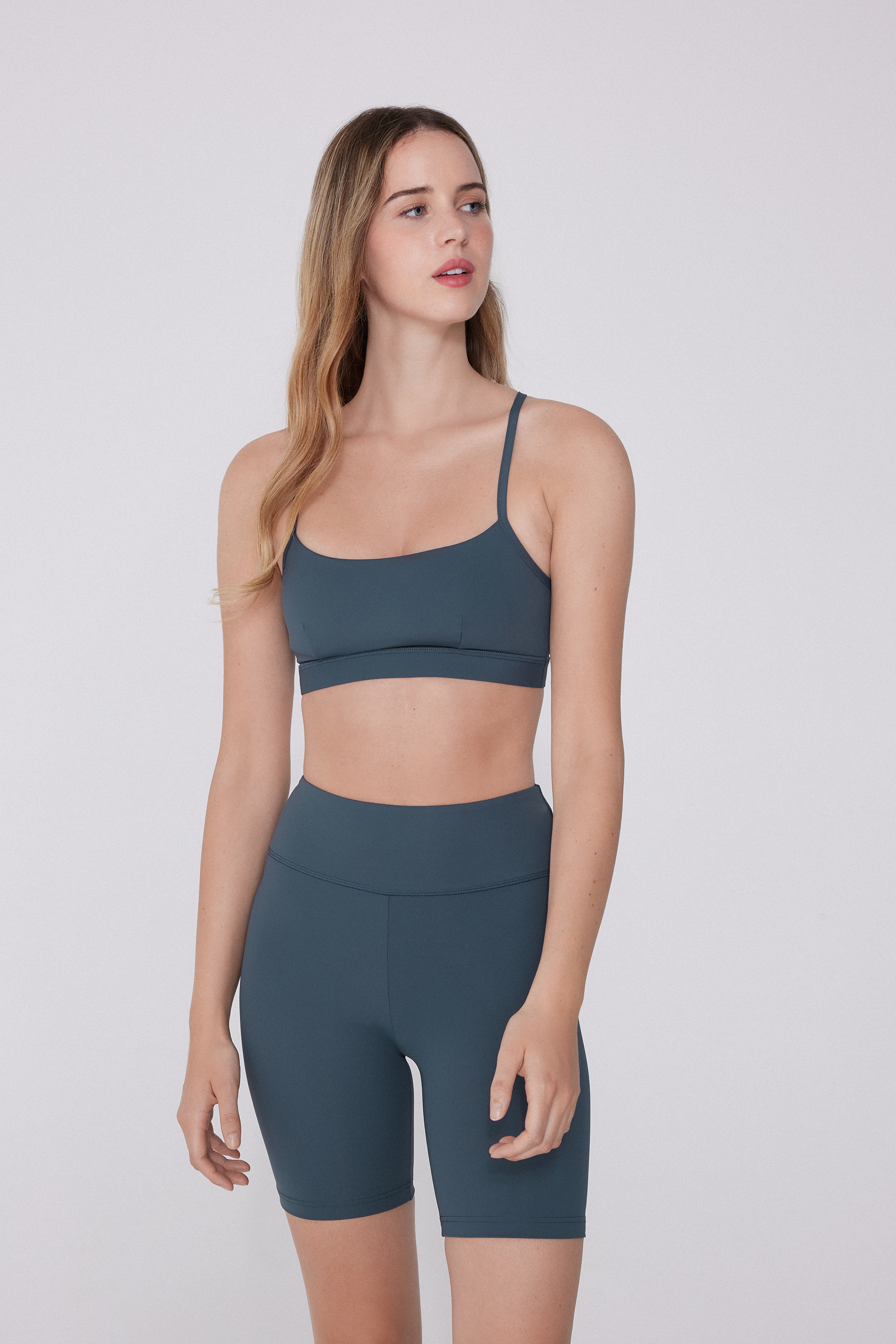 Thin Strap Padded Cropped Sports Bra
