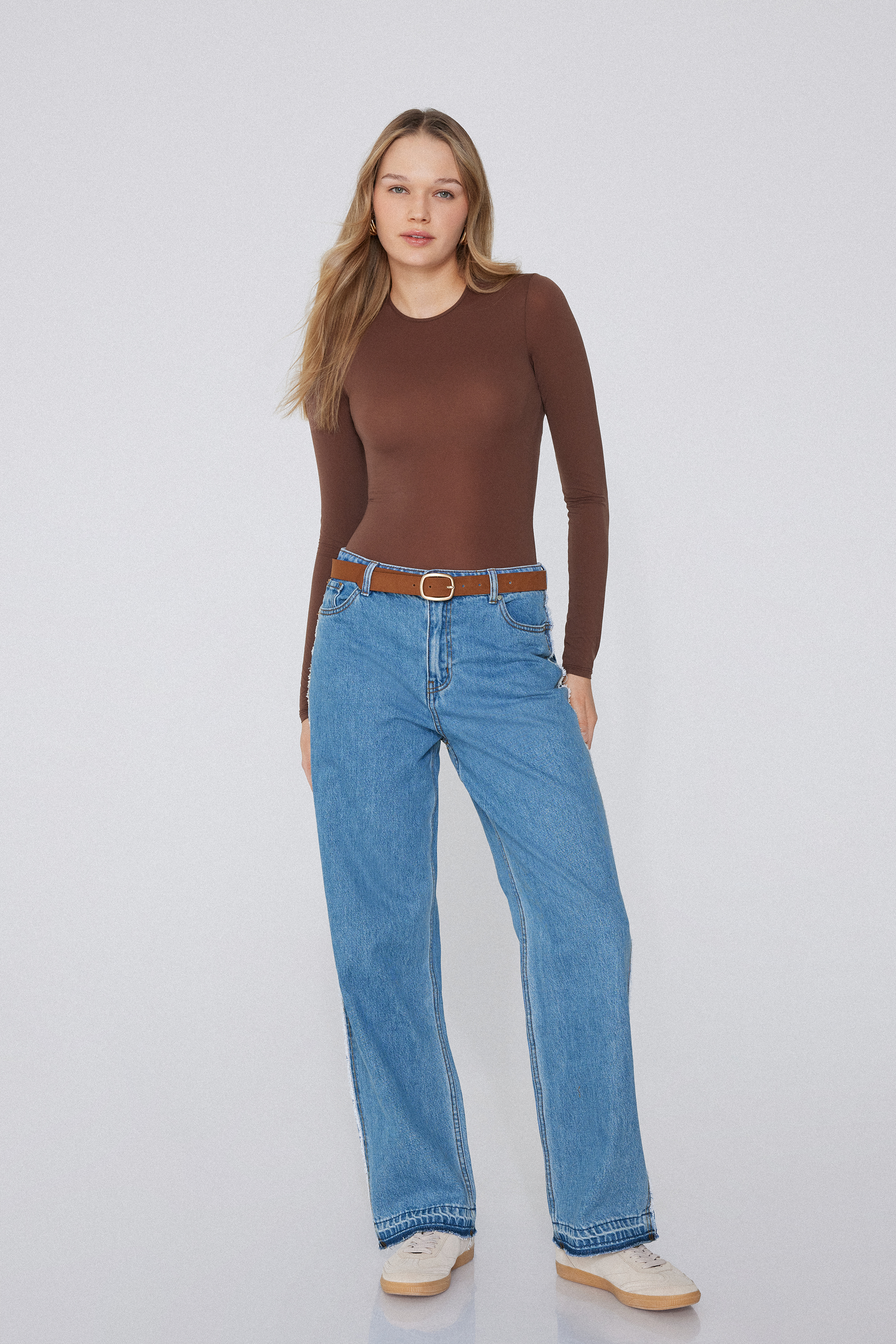 Jeans with Side Fringing