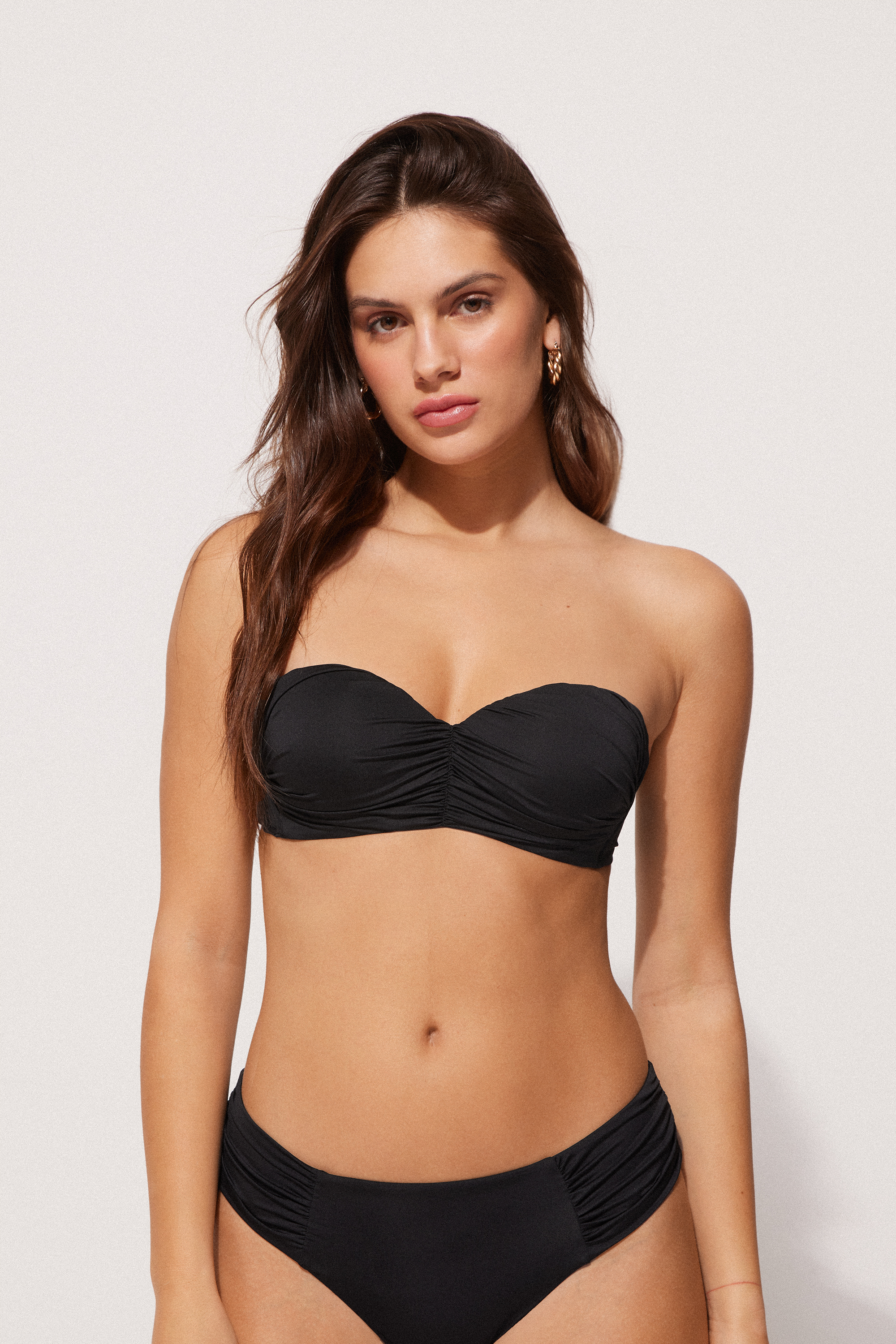 Ruched Recycled Graduated Bandeau Bikini Top
