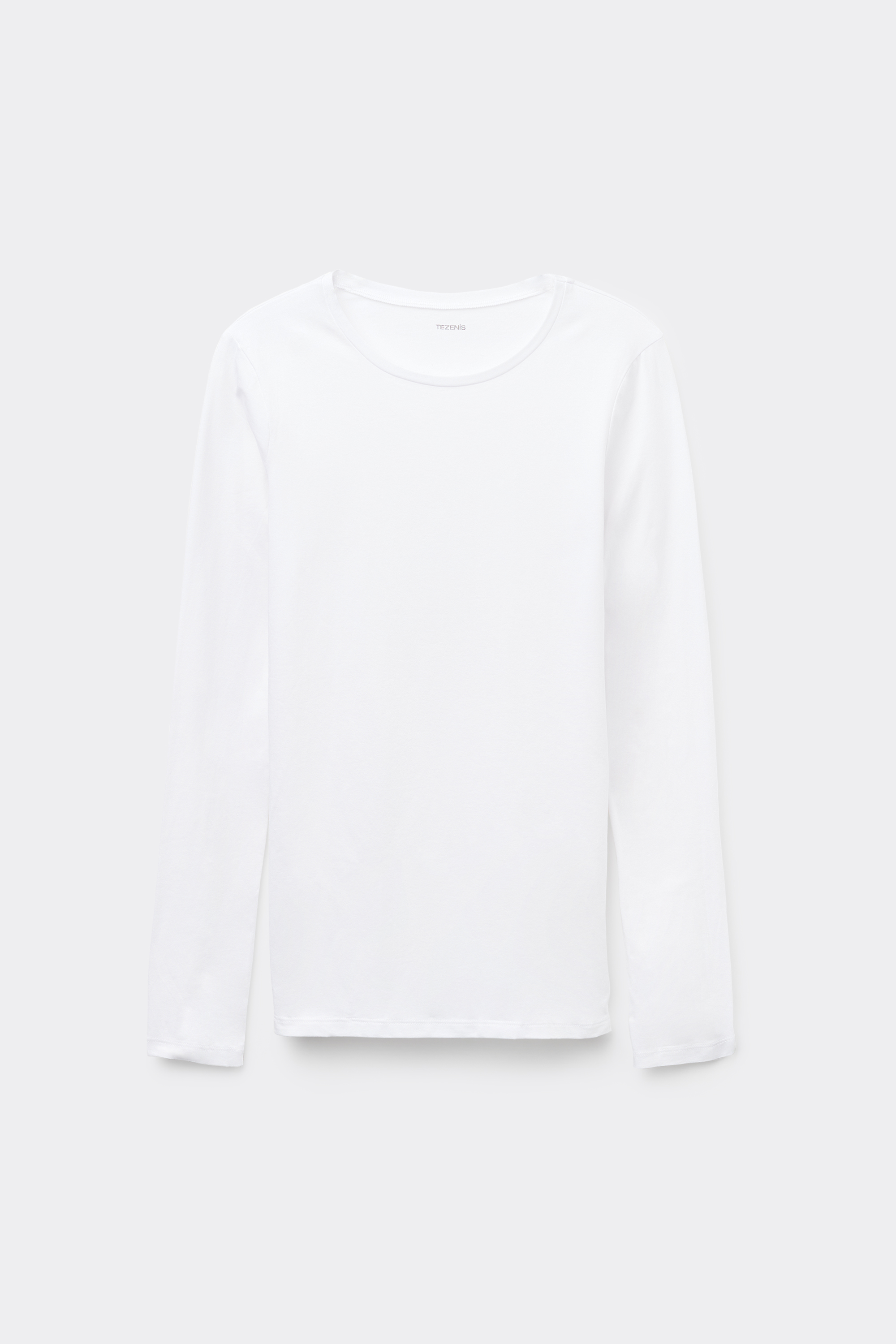 Camisola Manga Comprida Decote Redondo Algod&atilde;o Org&acirc;nico El&aacute;stico