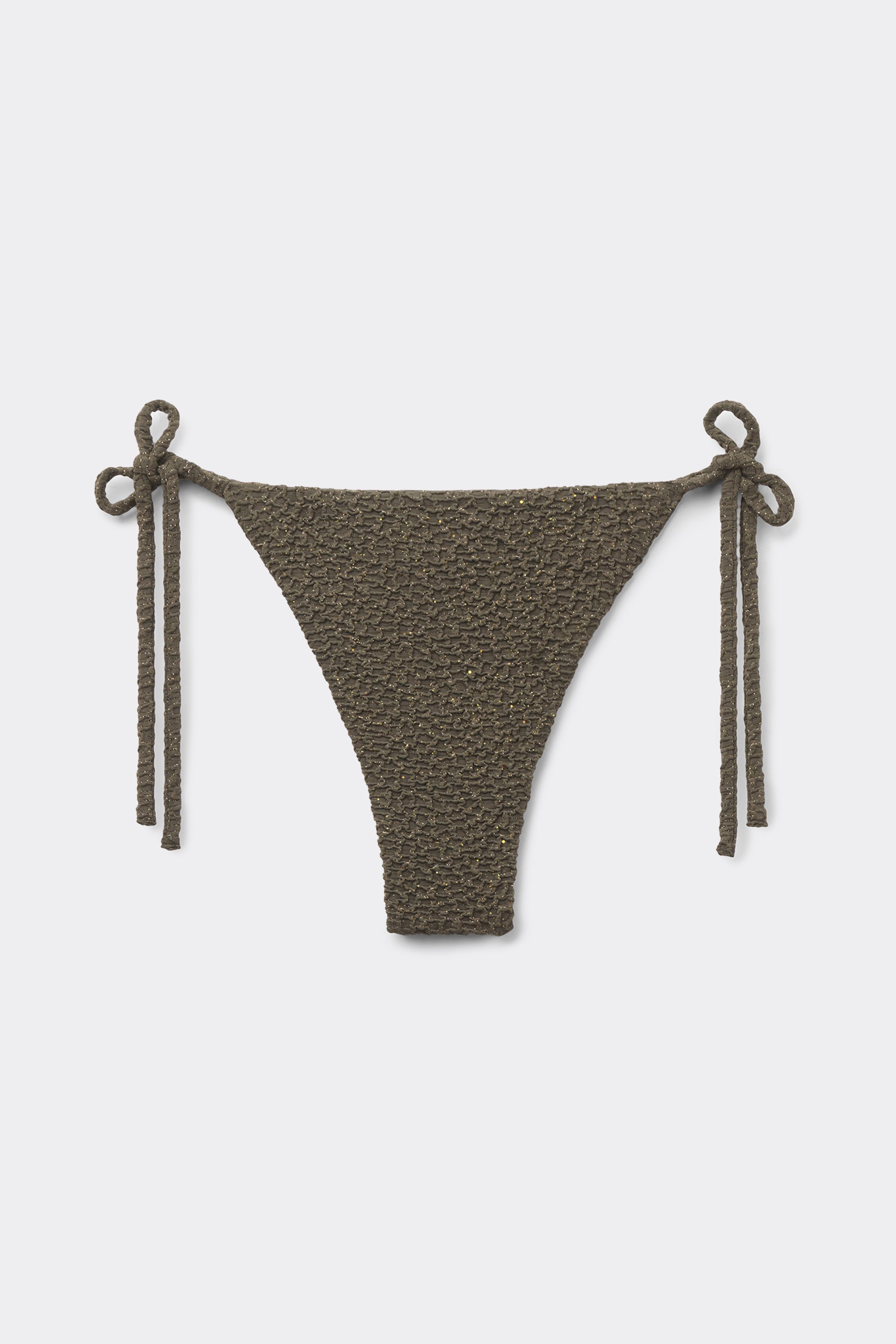Crinkle Dune Brazilian Bikini Bottoms with Ties