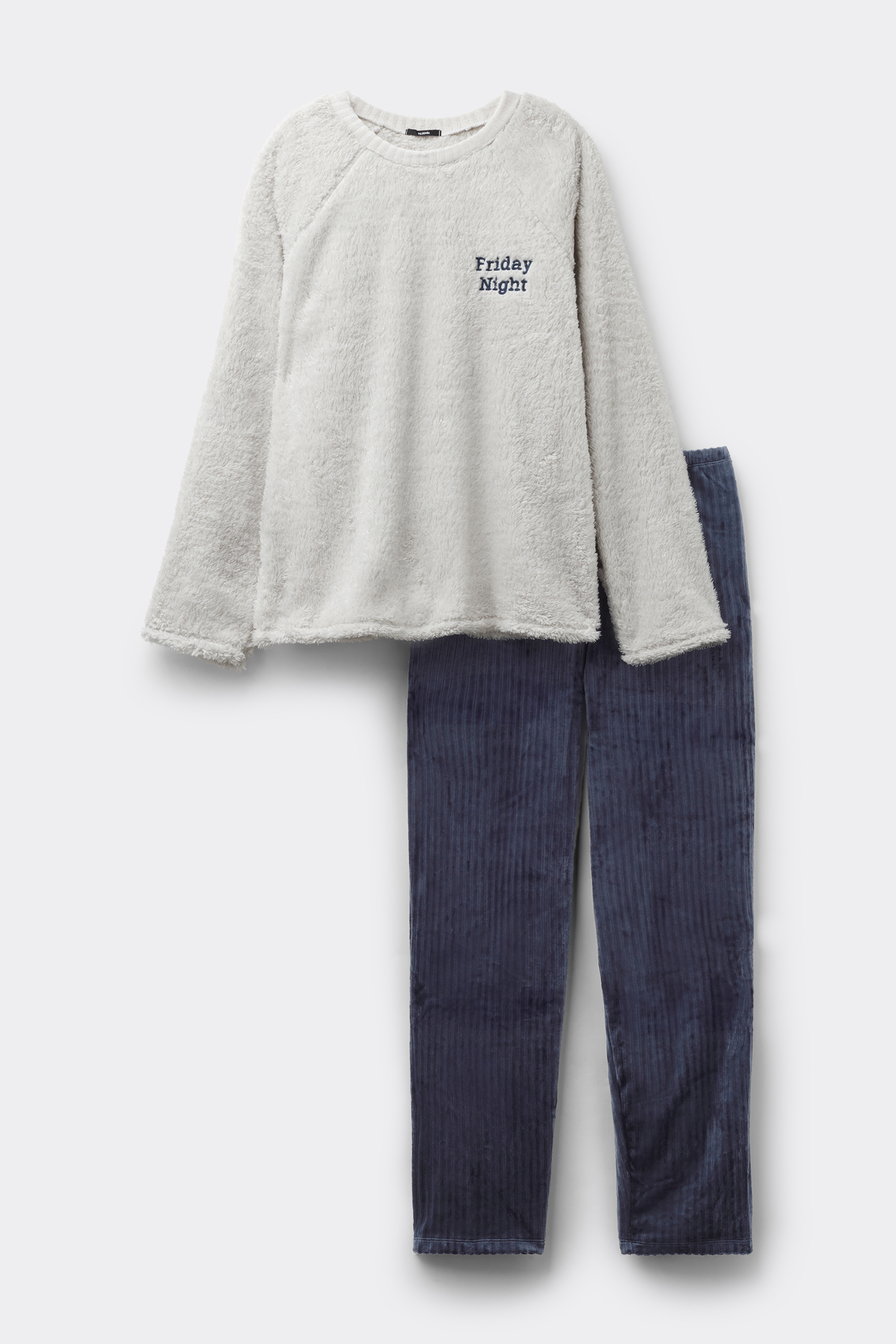 Long Fleece Pyjamas with Friday Night Print