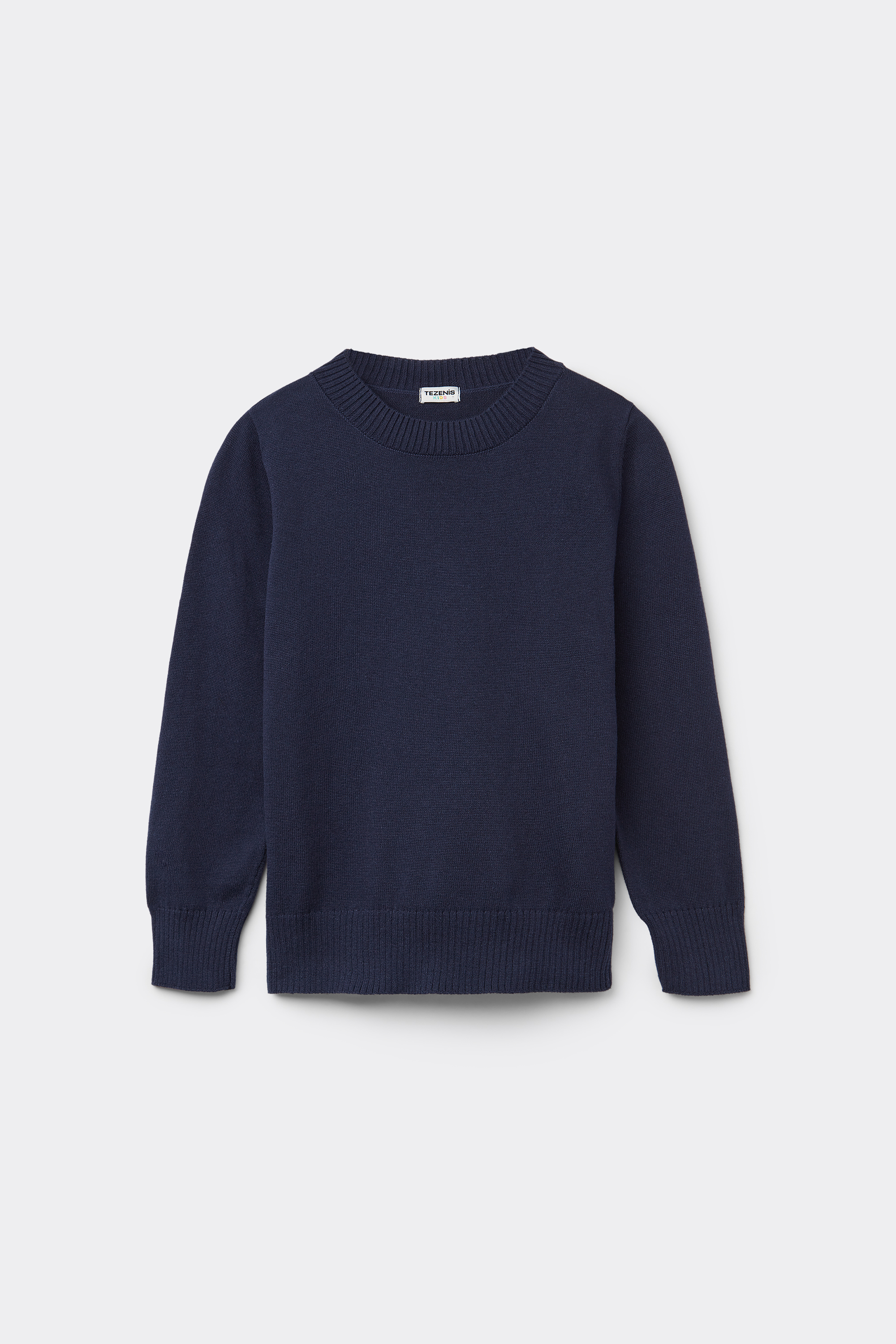 Girls&rsquo; Fully Fashioned Cotton Sweater with Round Neck and Long Sleeves