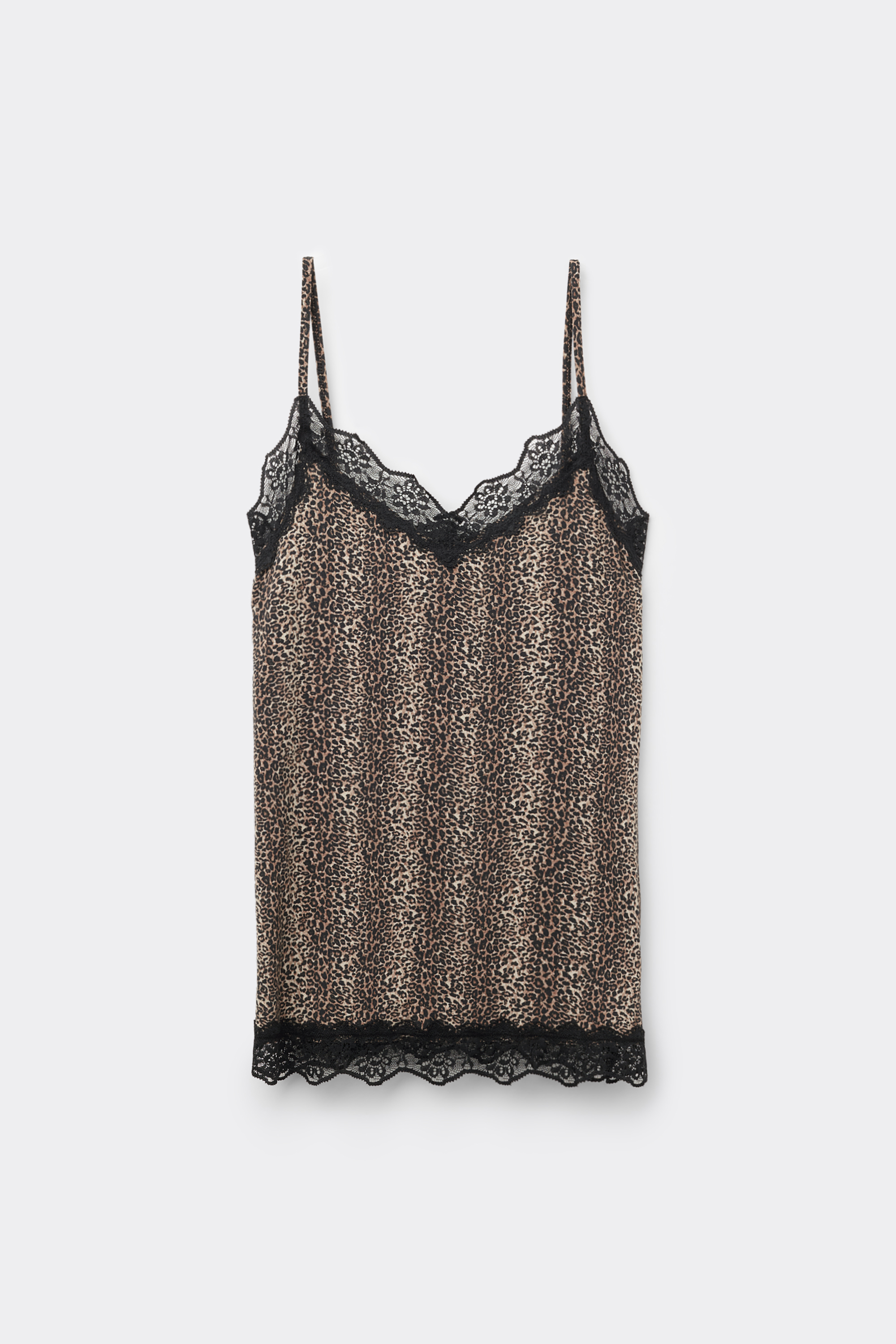 V Neck Tank Top with Lace Insert