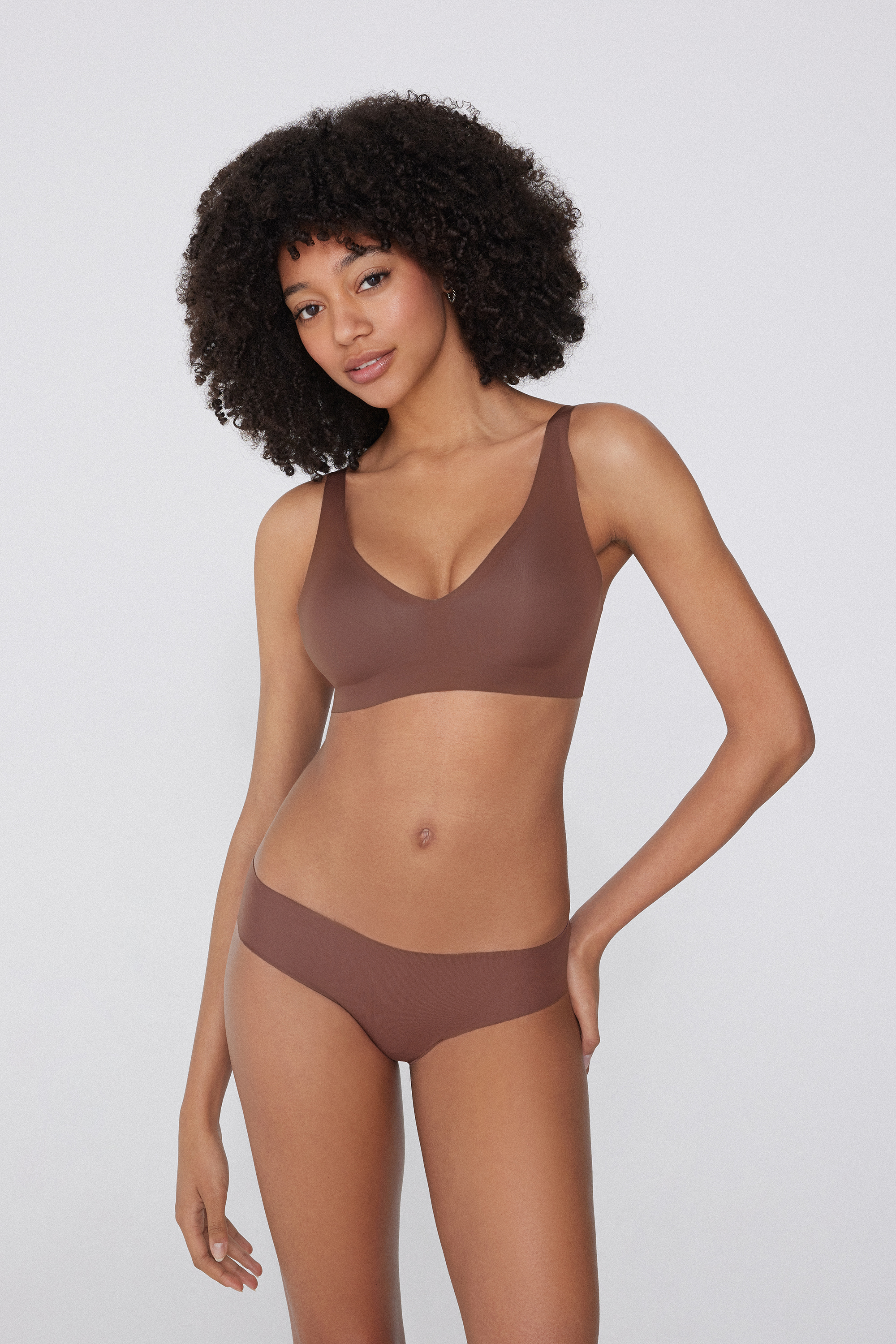 Laser-Cut Natural Lifting Triangle Bra