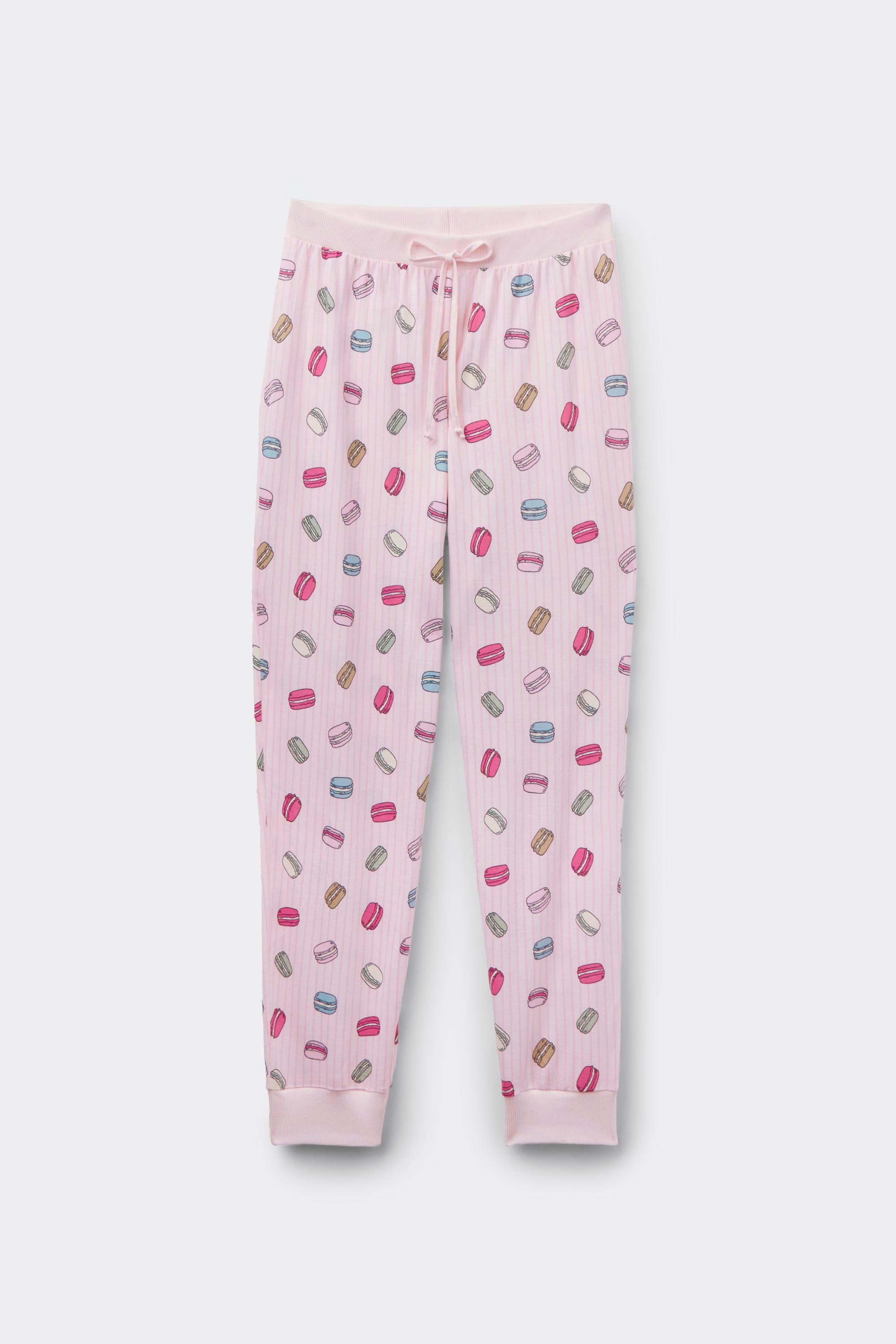 Lange Hose aus Baumwolle mit Print und Tunnelzug