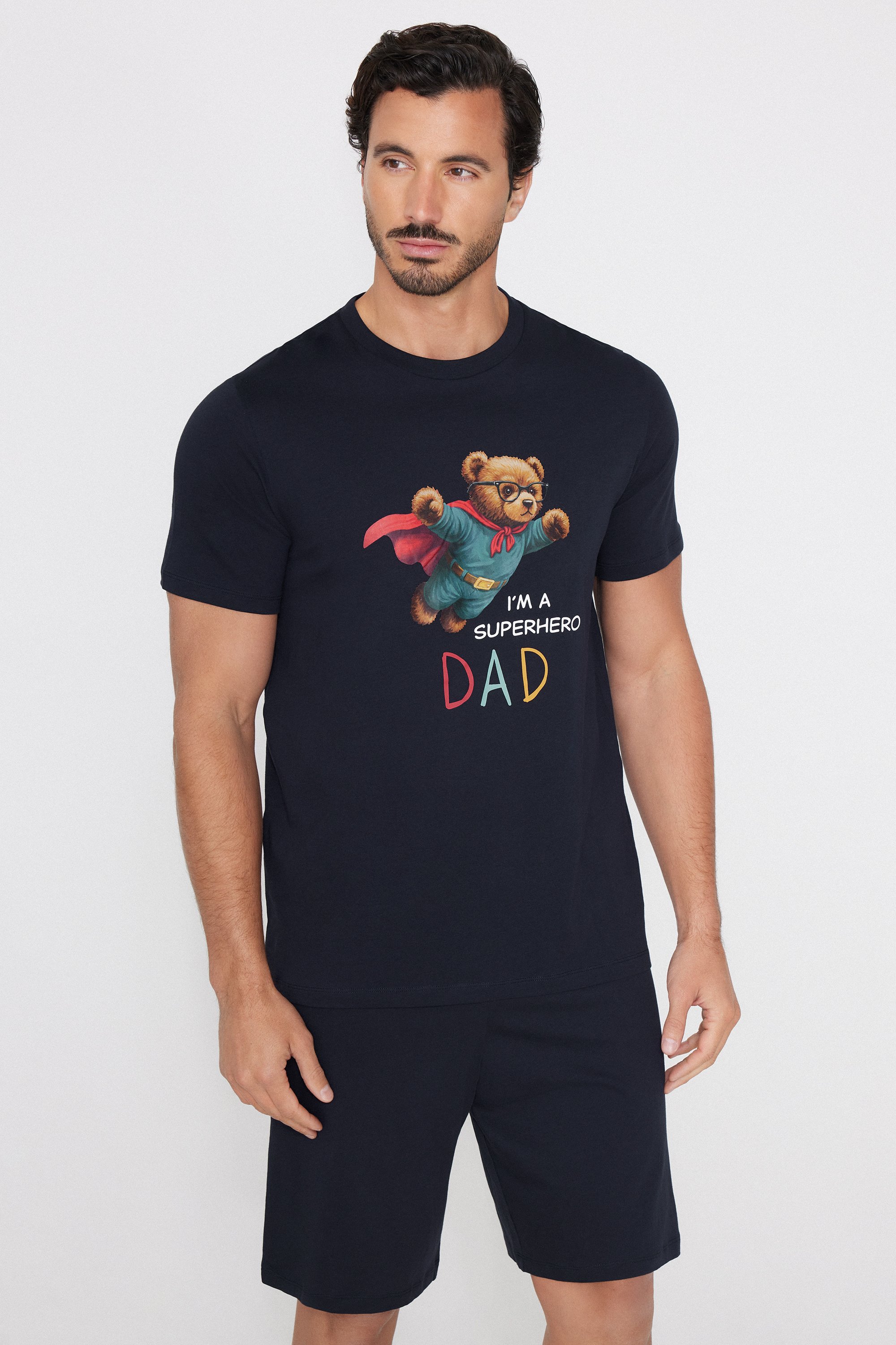 Pijama Corto Algod&oacute;n Estampado Superh&eacute;roe