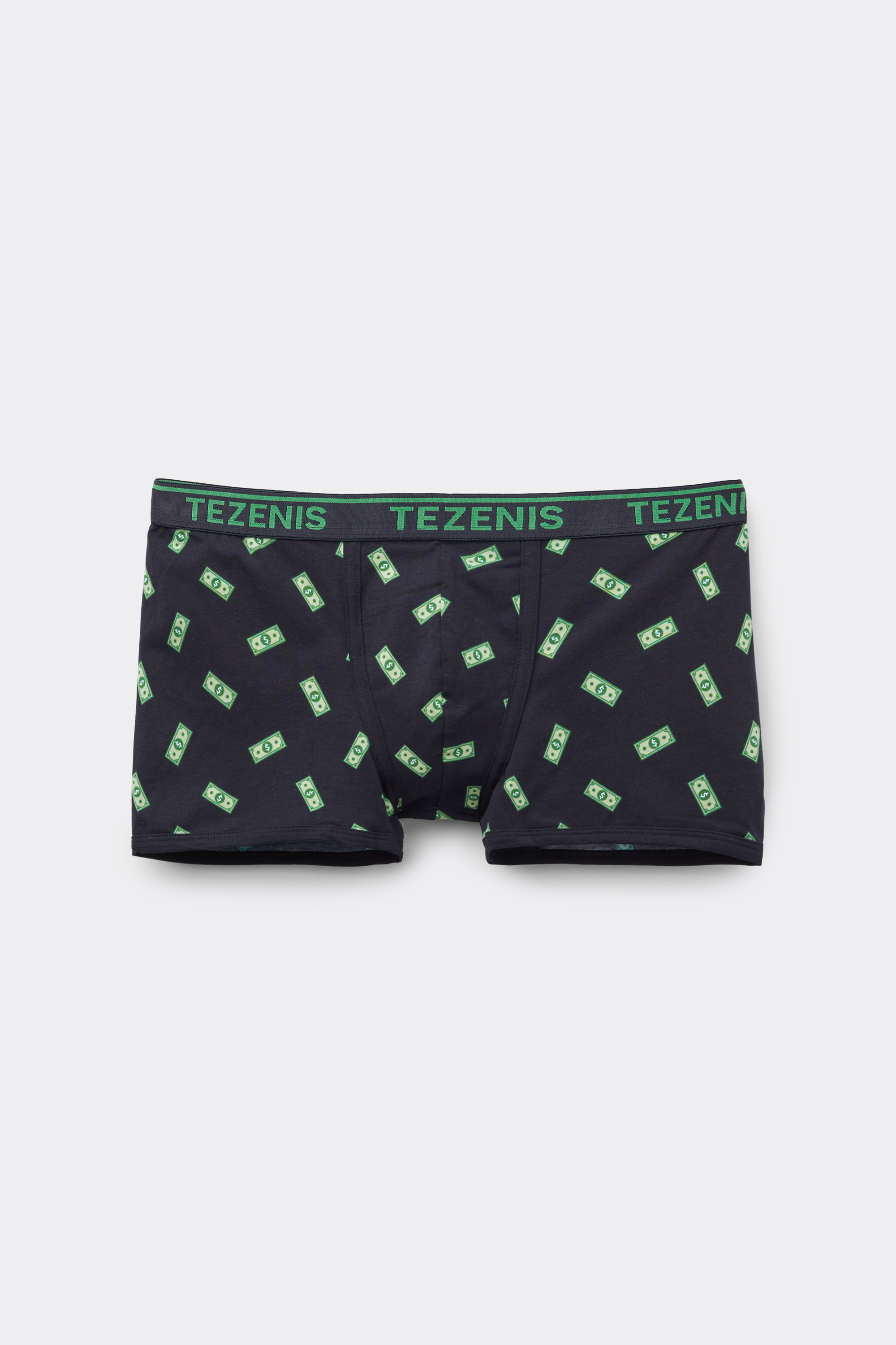 Boxershorts aus bedruckter Baumwolle mit kontrastfarbenen Kanten und Logo