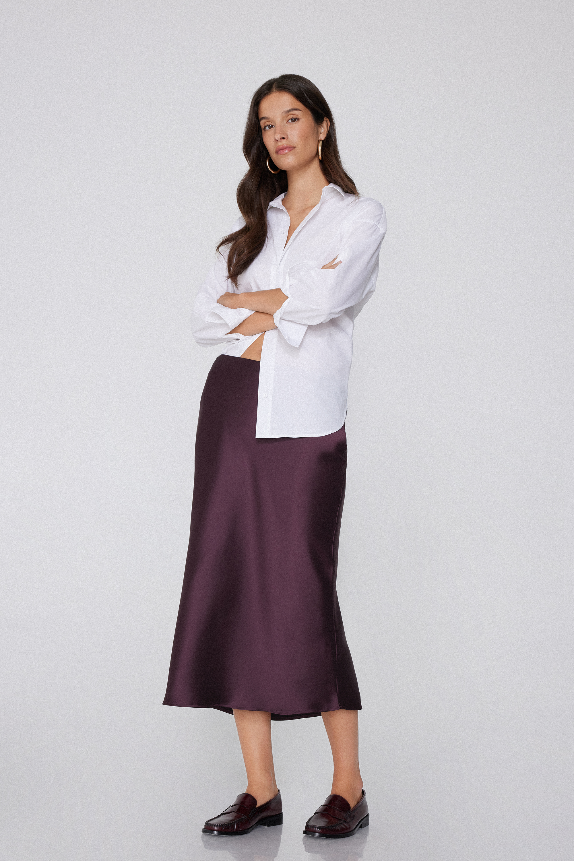 Satin Midi Skirt