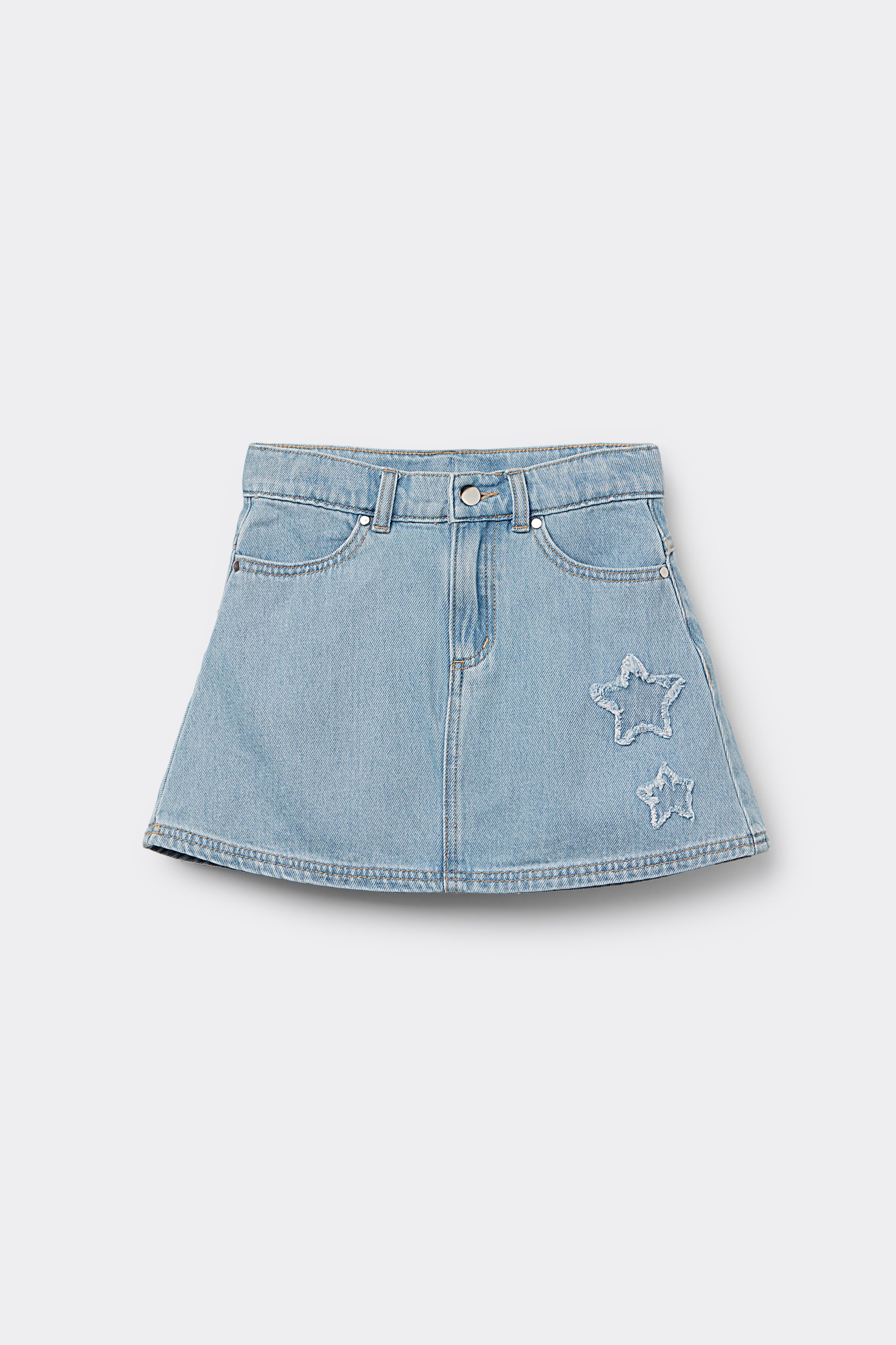 Girls&rsquo; Star Patch Denim Mini Skirt