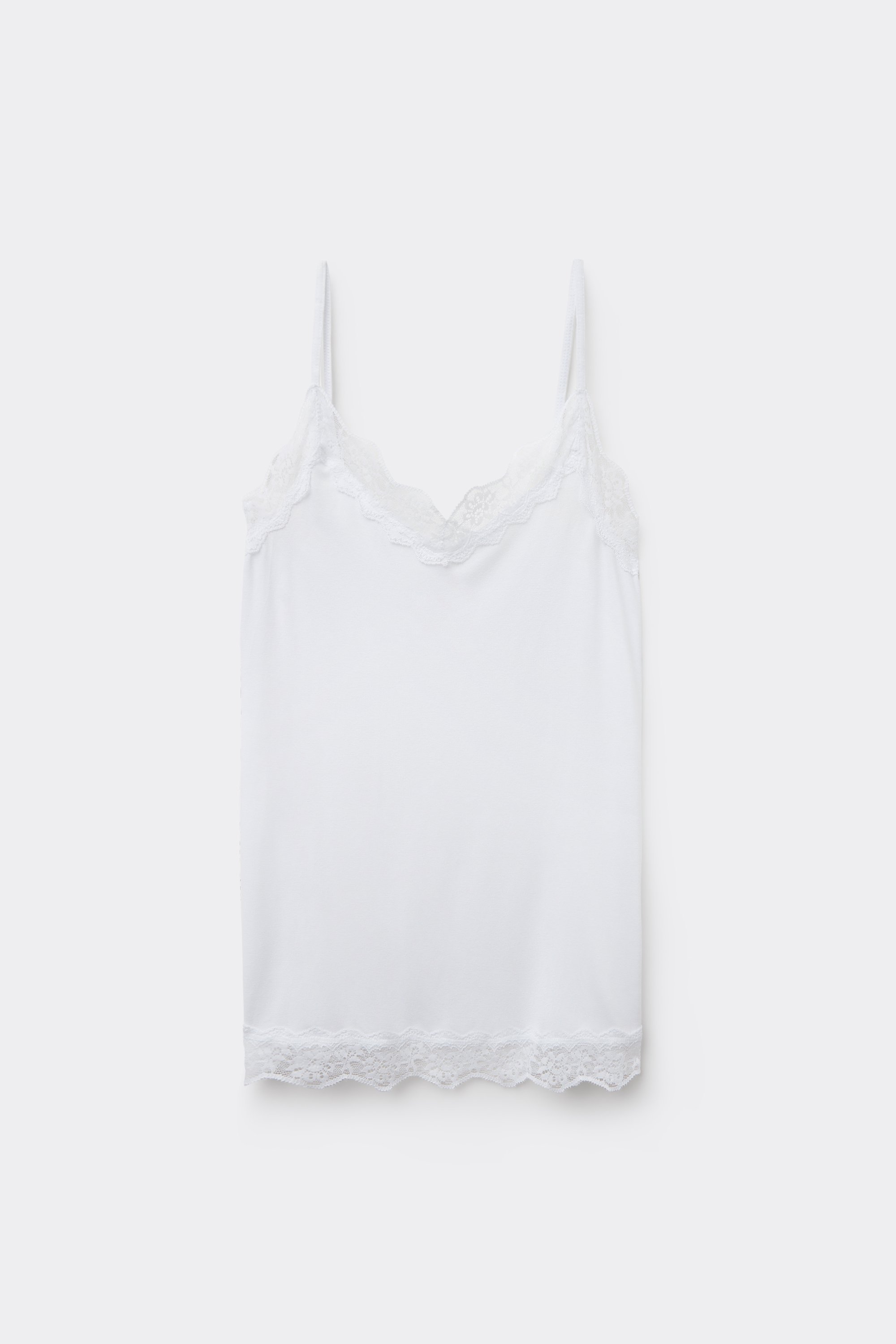 V-Neck Viscose Camisole with Lace