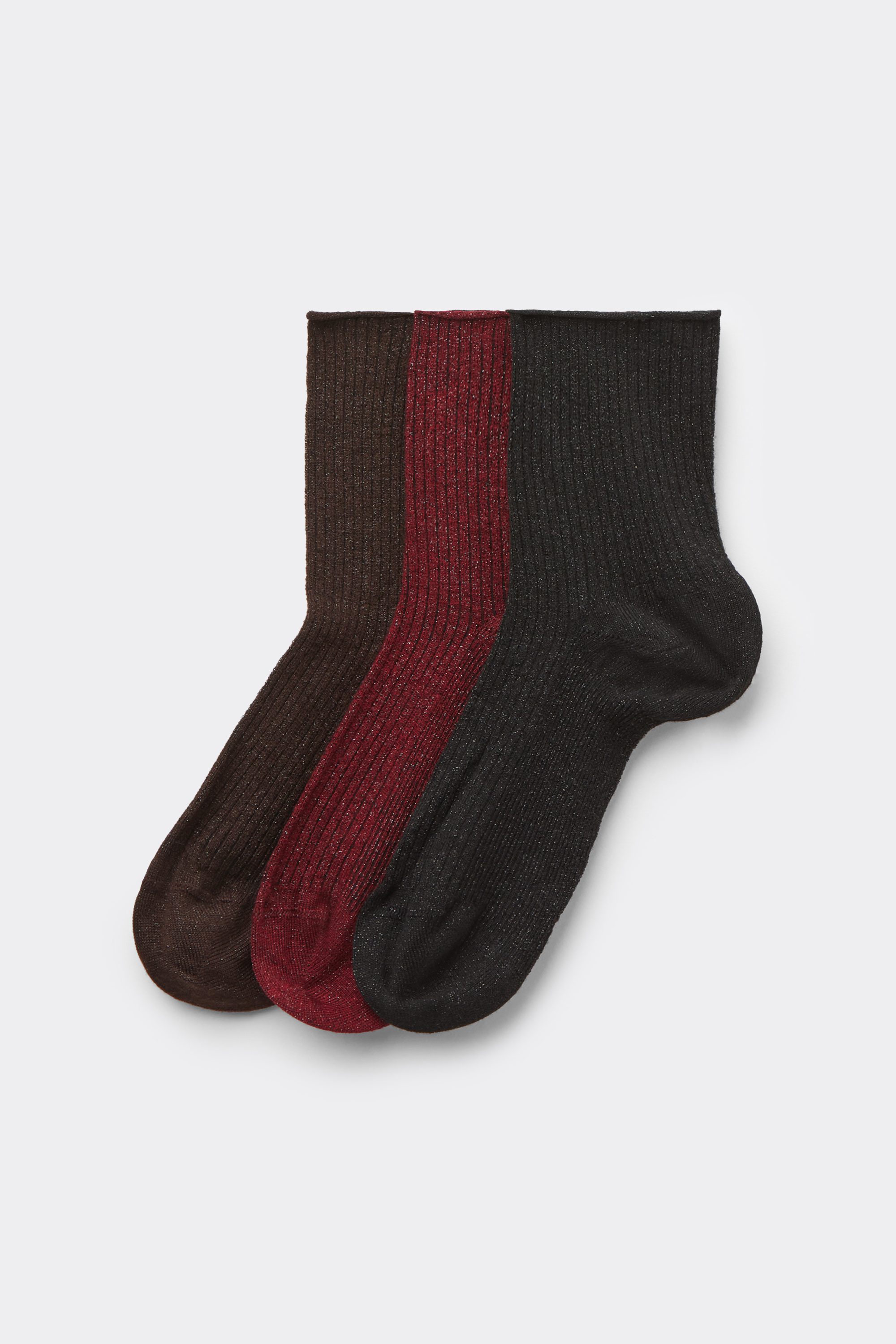 3 Paires de Socquettes C&ocirc;tel&eacute;es Sans Bord Femme