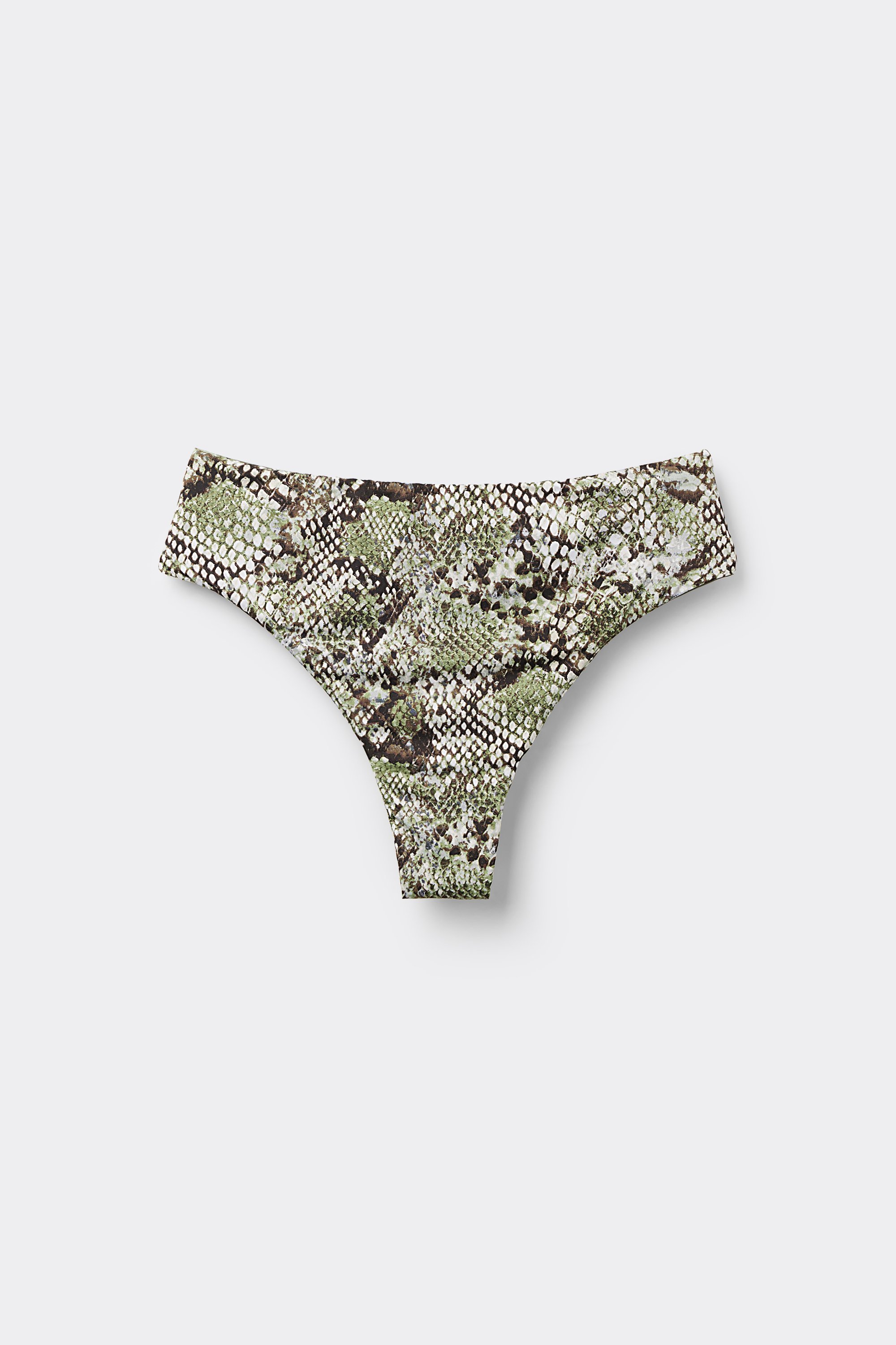 Classic Snake High-Waisted Brazilian Bikini Bottoms