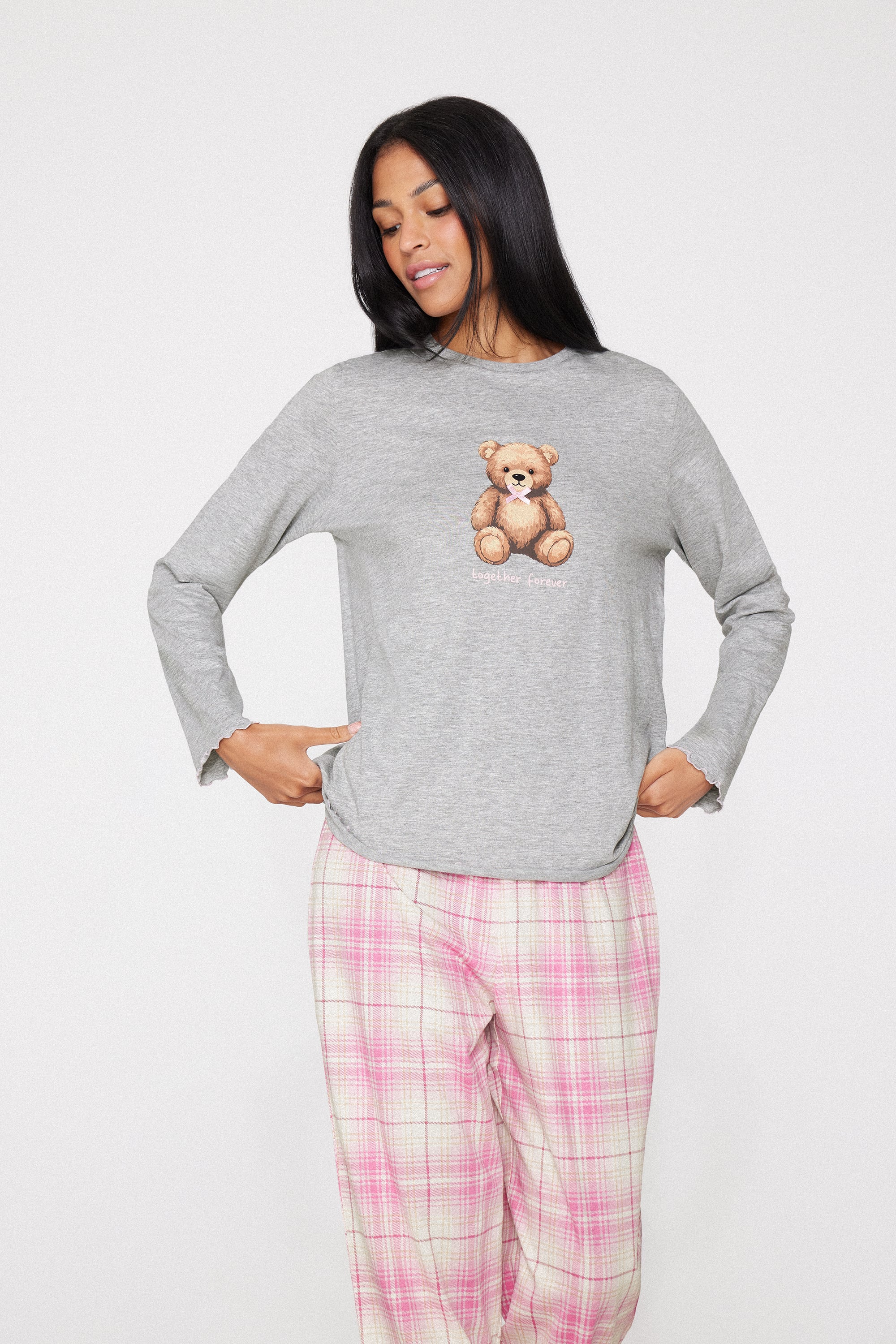 Pijama Llarg de Cot&oacute; Estampat Teddy