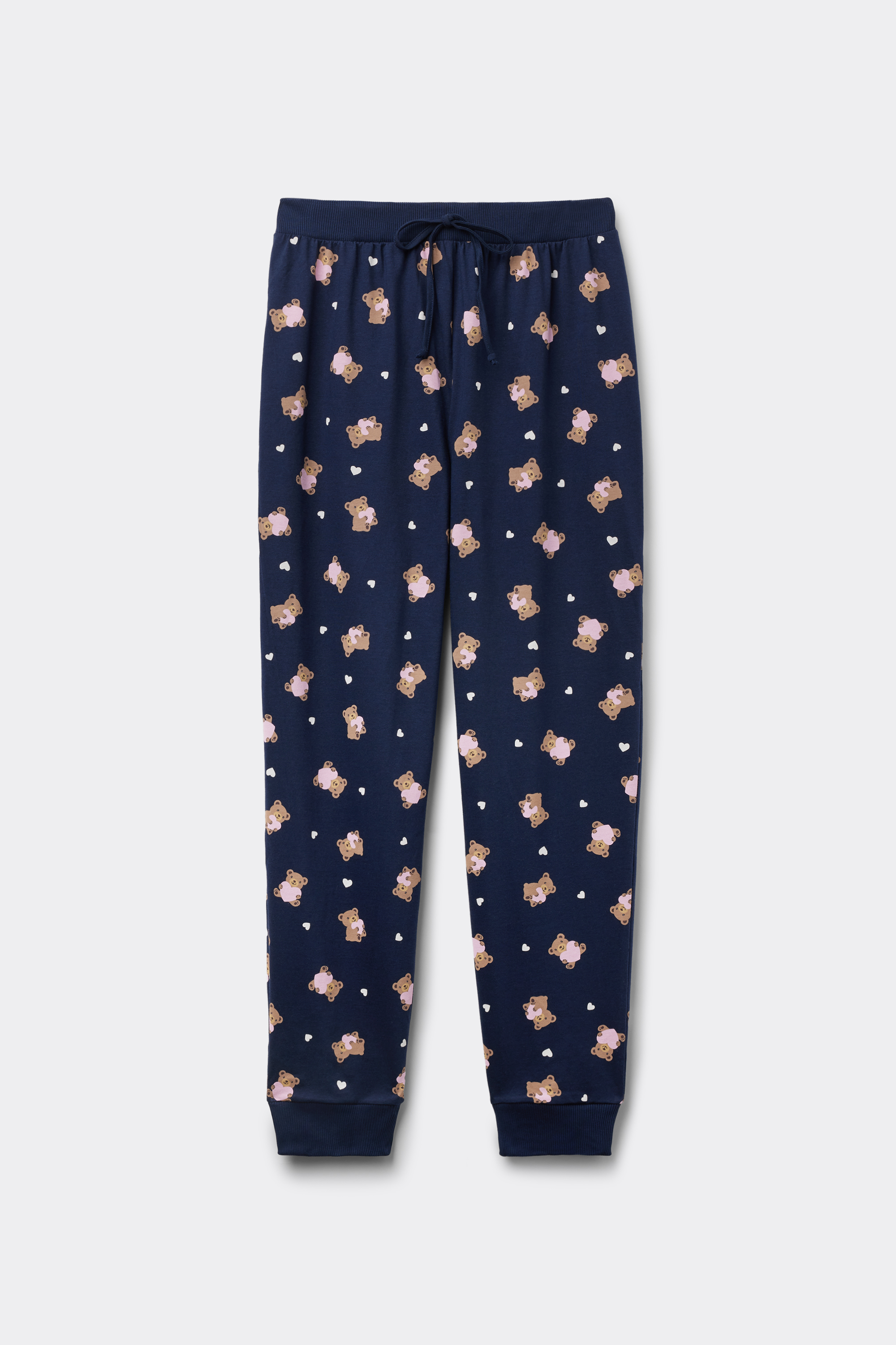 Lange Hose aus Baumwolle mit Print und Tunnelzug